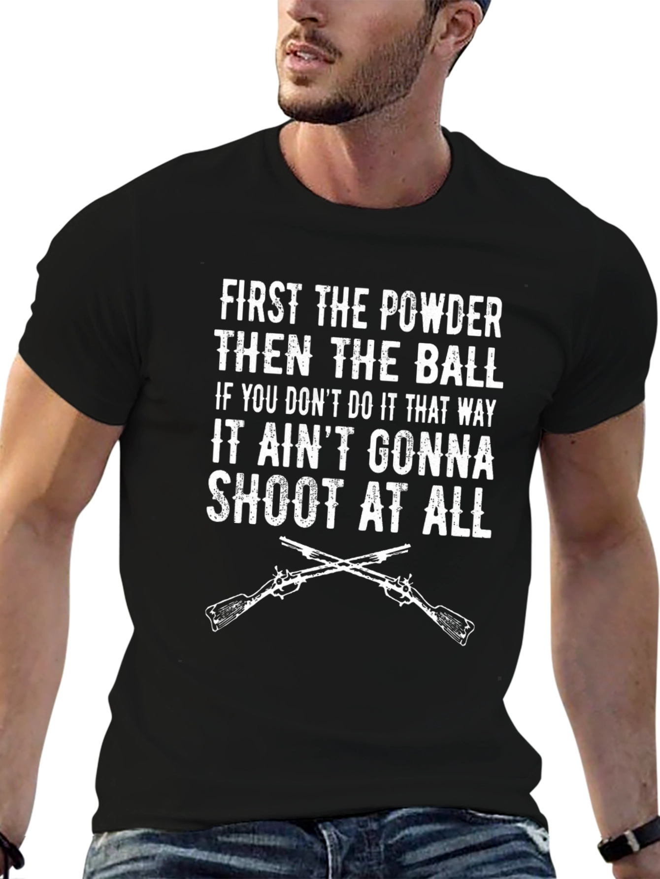 First Powder Then Ball T-Shirt - Funny Hunting Tee