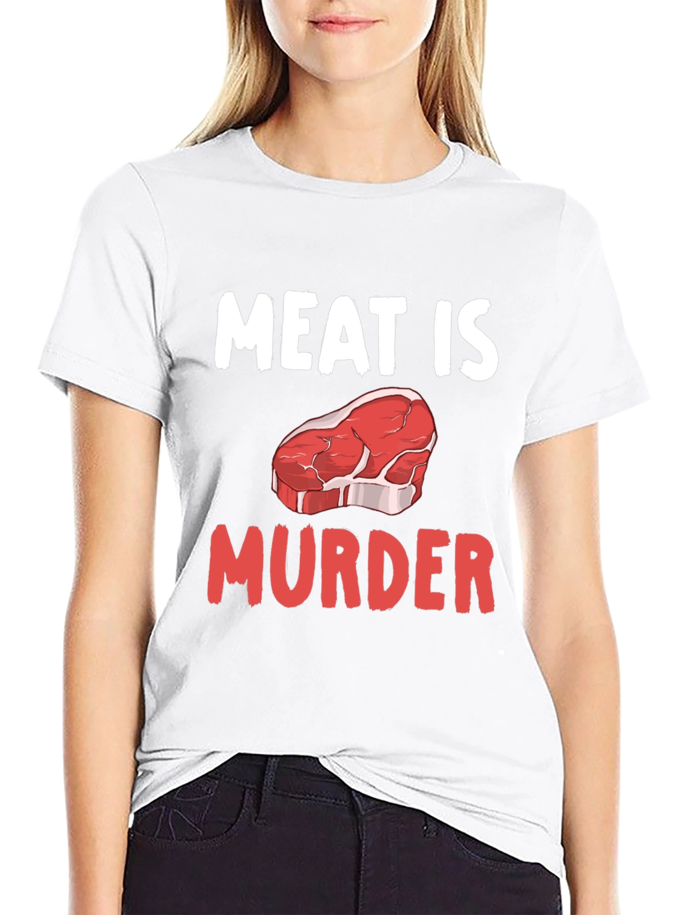 Meat is Murder Graphic T-Shirt - Vegan Protest Tee