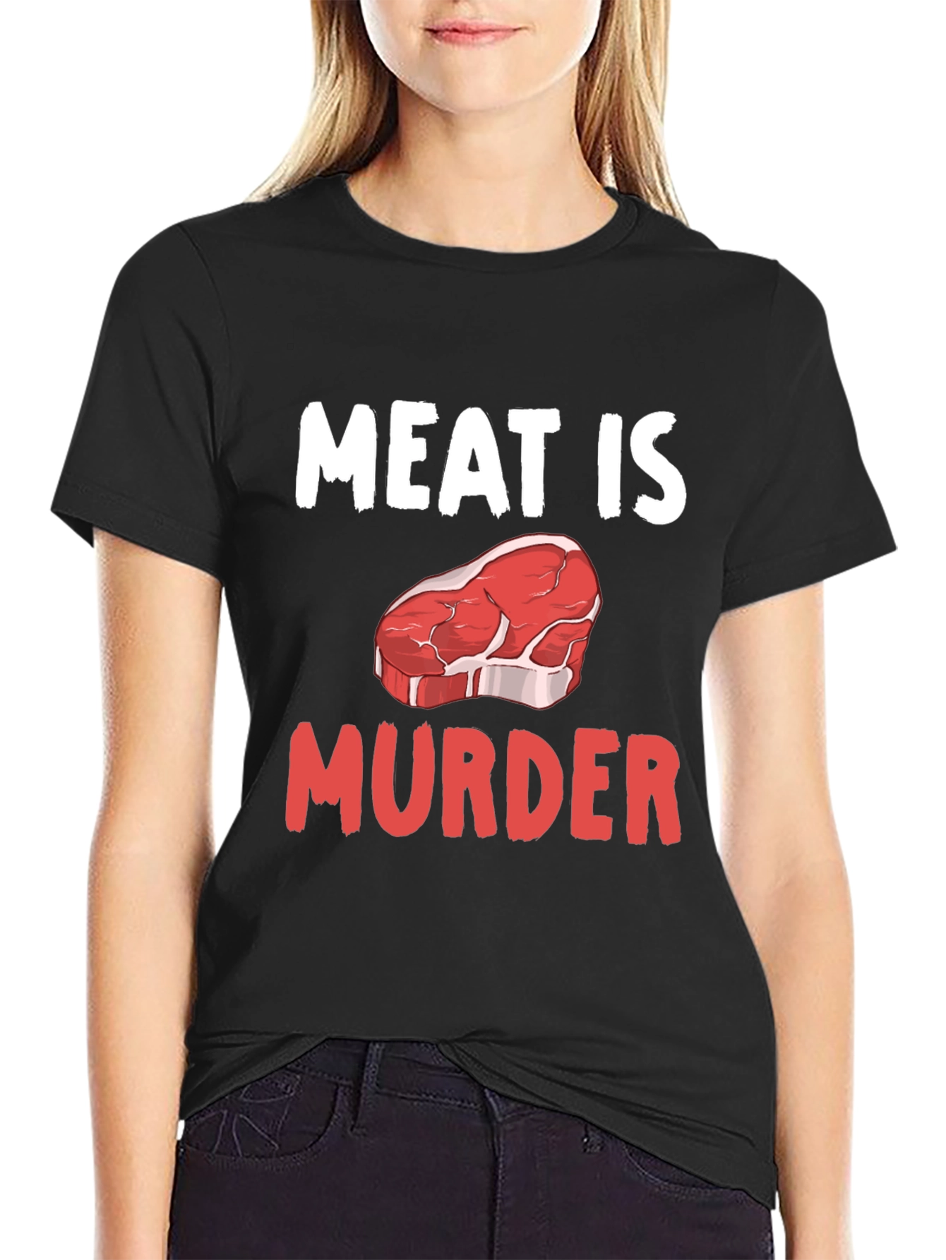 Meat is Murder Graphic T-Shirt - Vegan Protest Tee