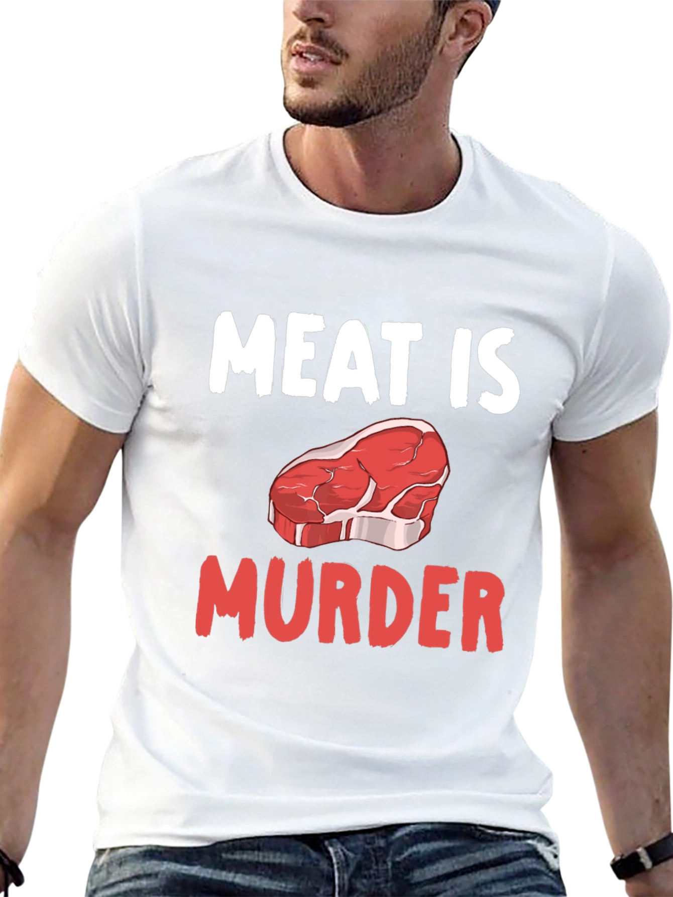 Meat is Murder Graphic T-Shirt - Vegan Protest Tee
