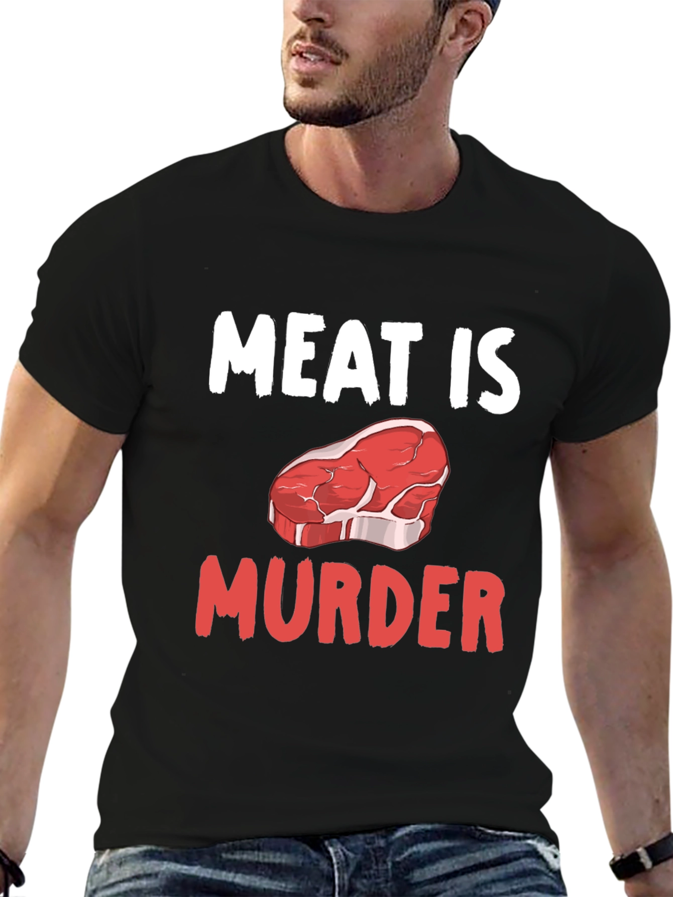 Meat is Murder Graphic T-Shirt - Vegan Protest Tee