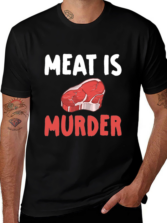 Meat is Murder Graphic T-Shirt - Vegan Protest Tee