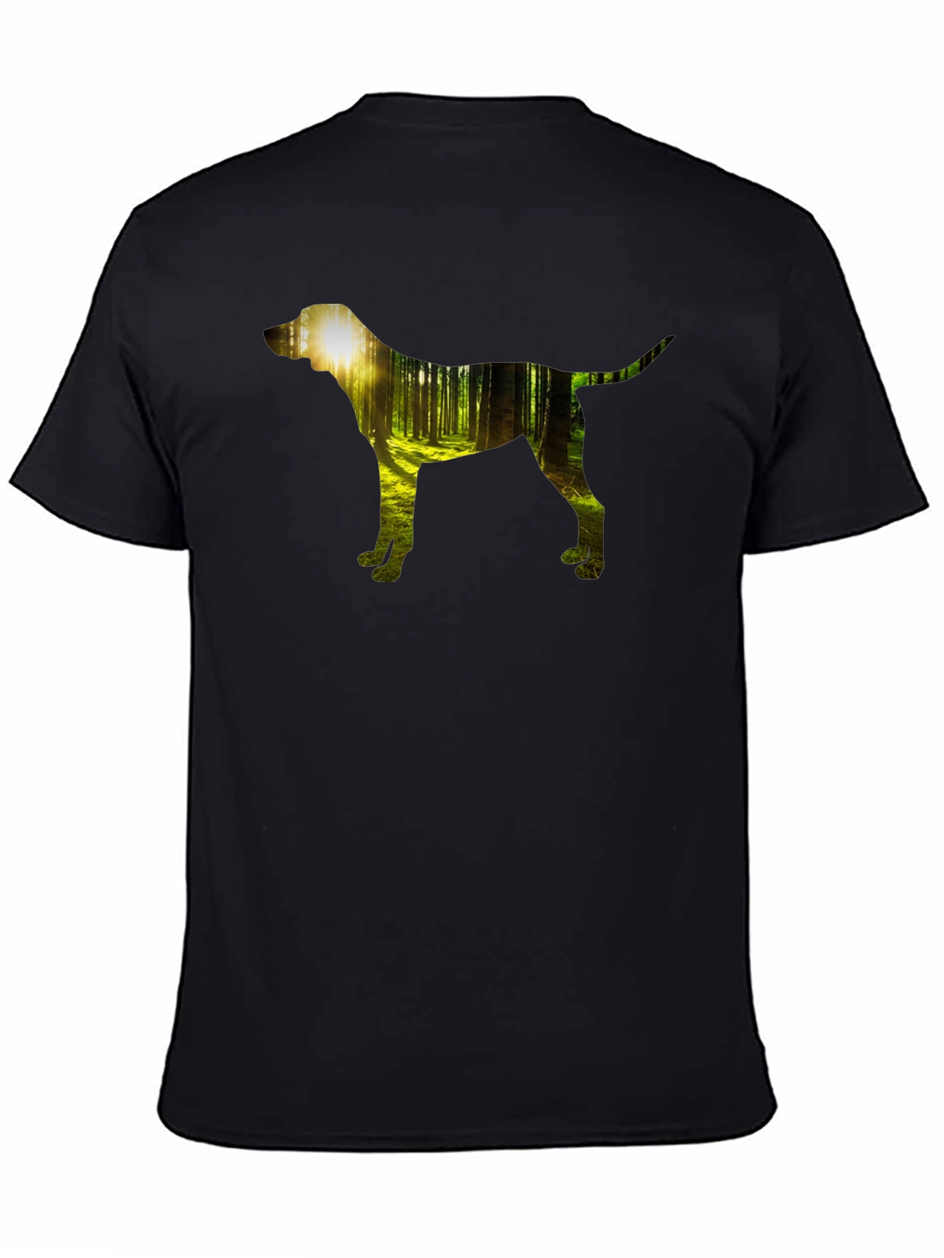 Dog Silhouette Forest Black Graphic Tee