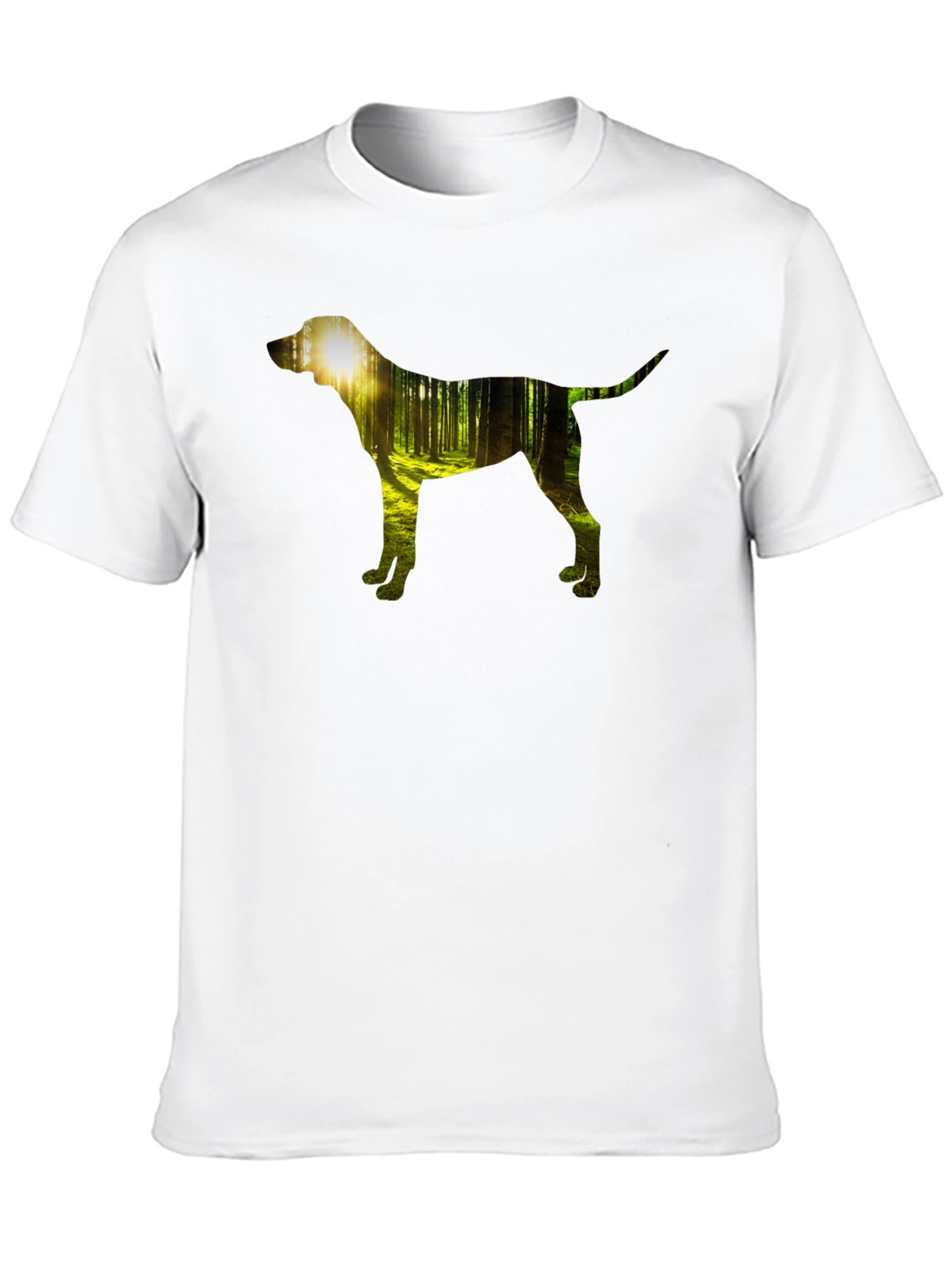 Dog Silhouette Forest Black Graphic Tee
