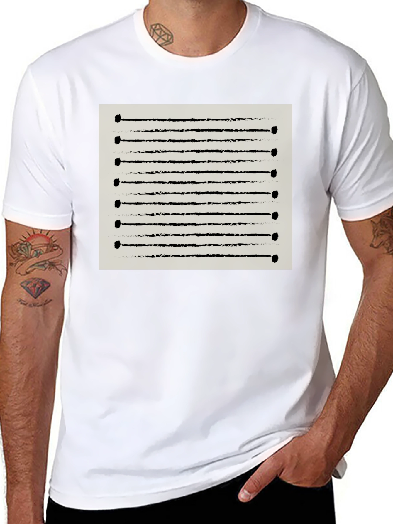 Abstract Line Art Graphic Tee - Modern Casual Shirt