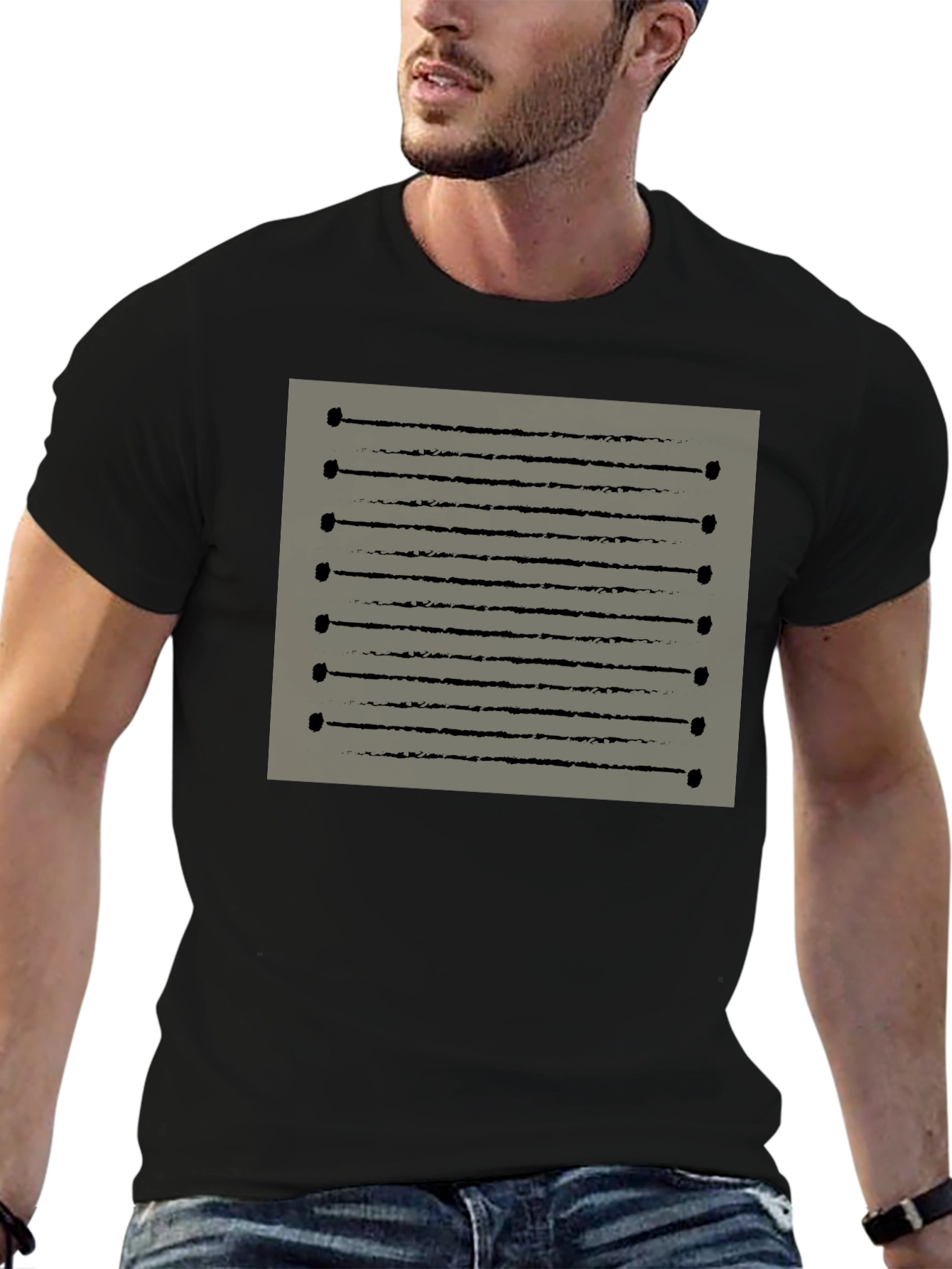 Abstract Line Art Graphic Tee - Modern Casual Shirt