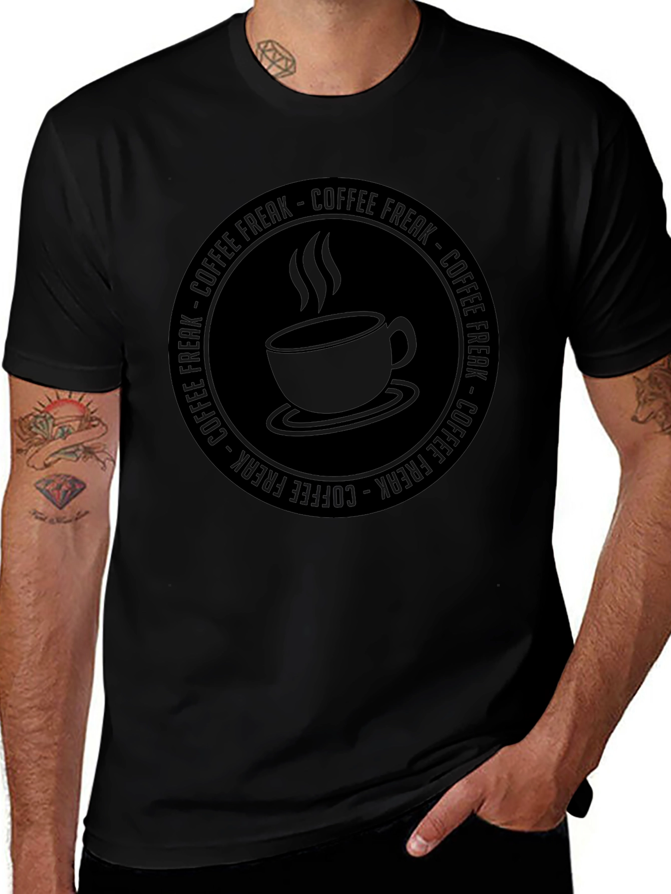Coffee Freak Graphic T-Shirt - Black