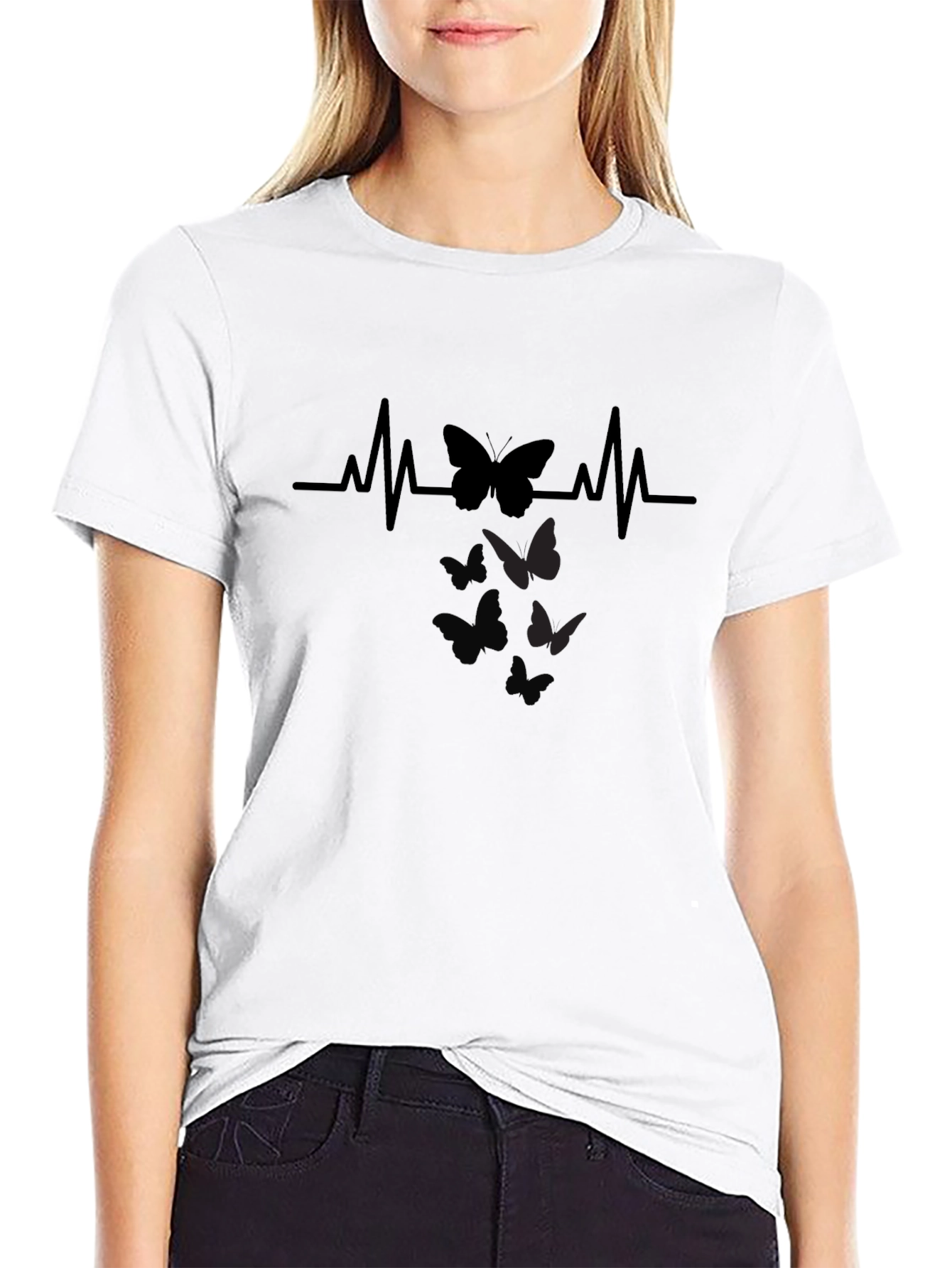 Butterfly Heartbeat Graphic T-Shirt
