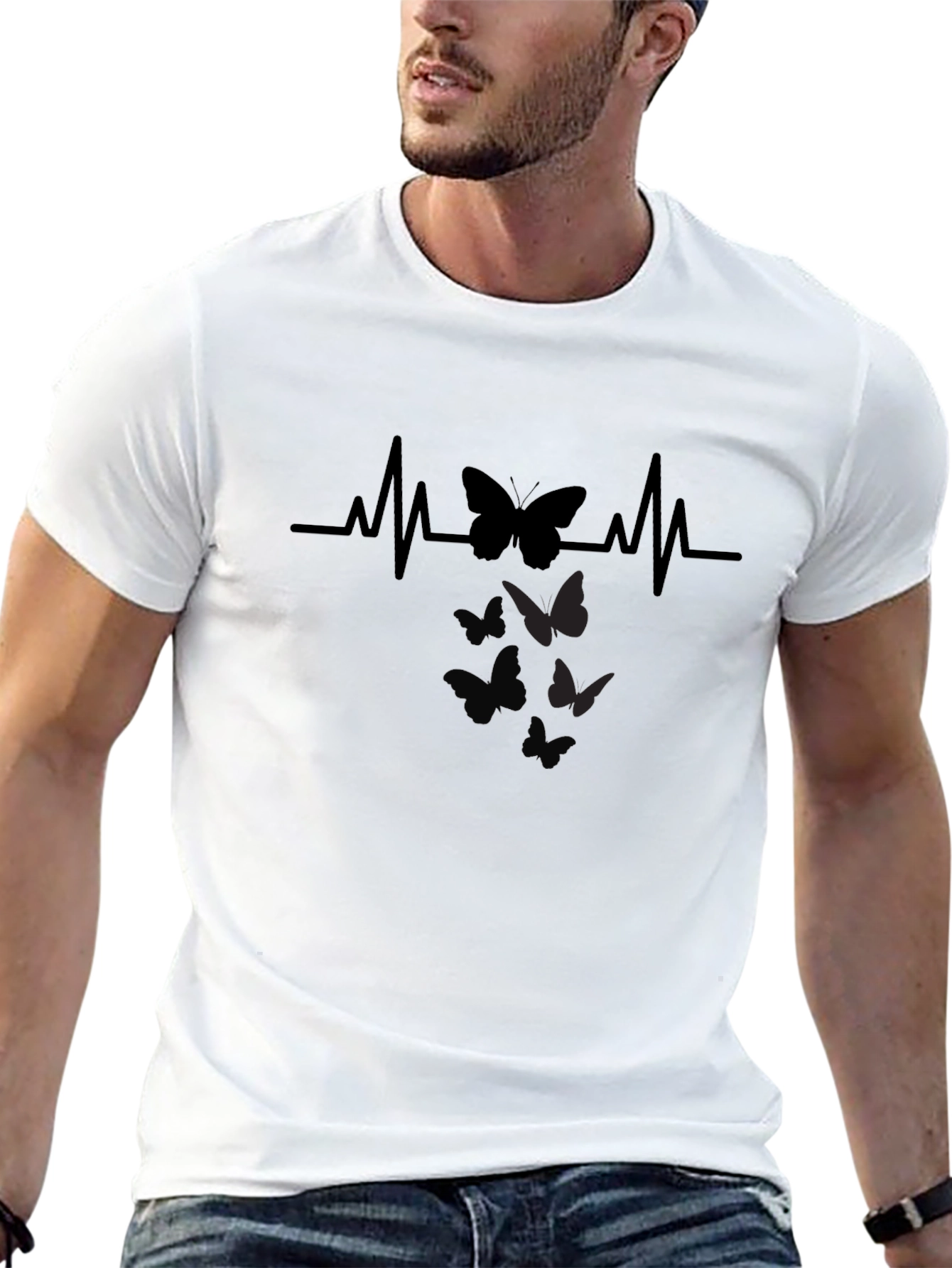 Butterfly Heartbeat Graphic T-Shirt