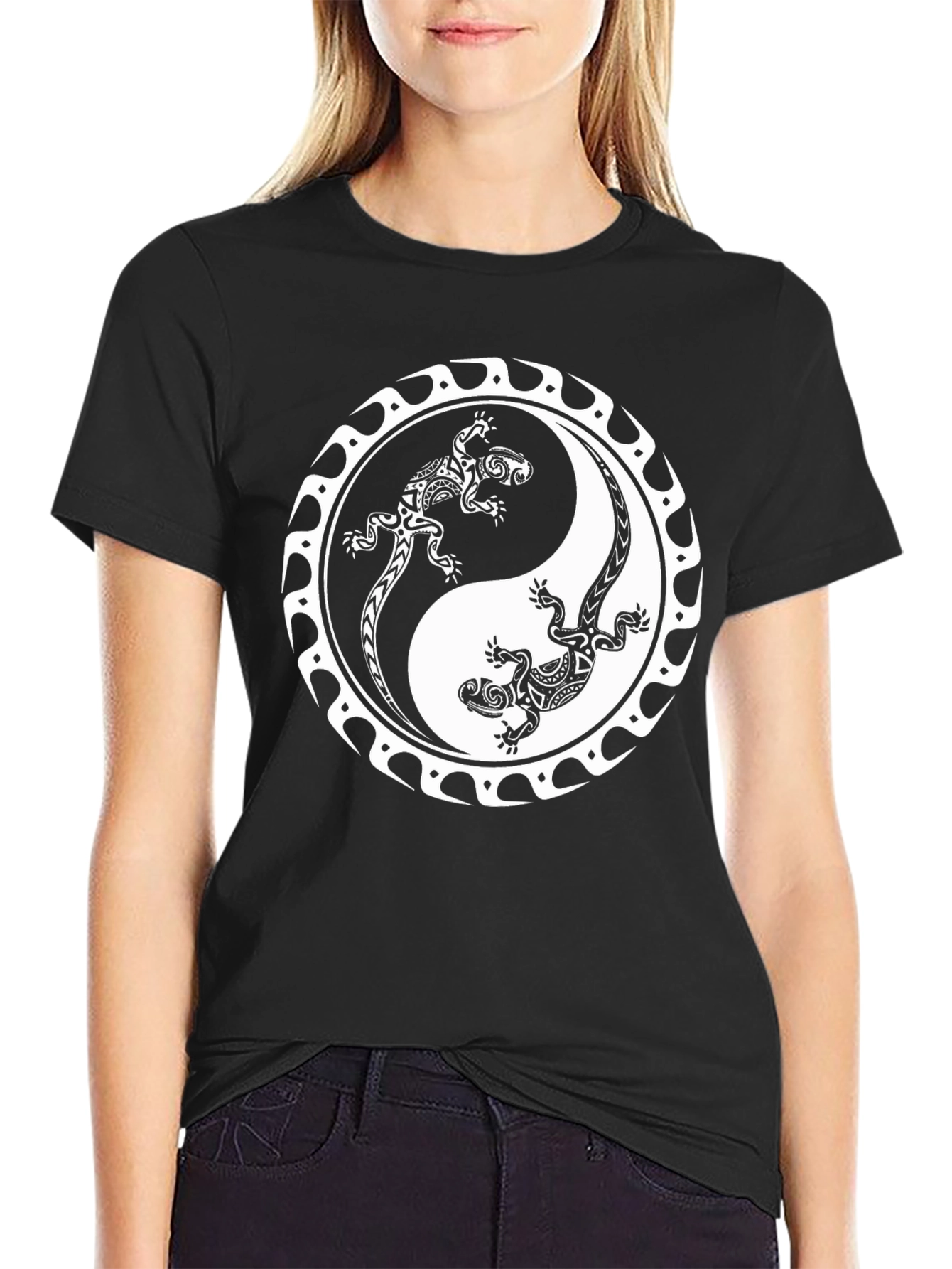Yin Yang Lizards Graphic T-Shirt