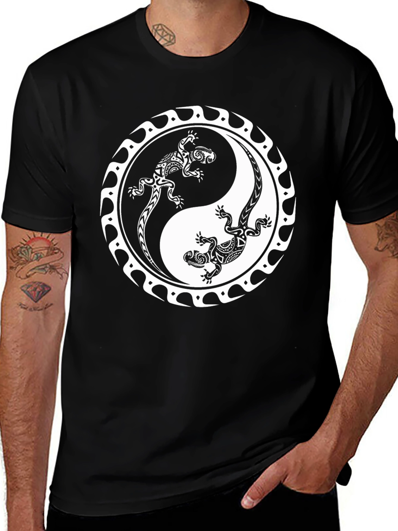 Yin Yang Lizards Graphic T-Shirt