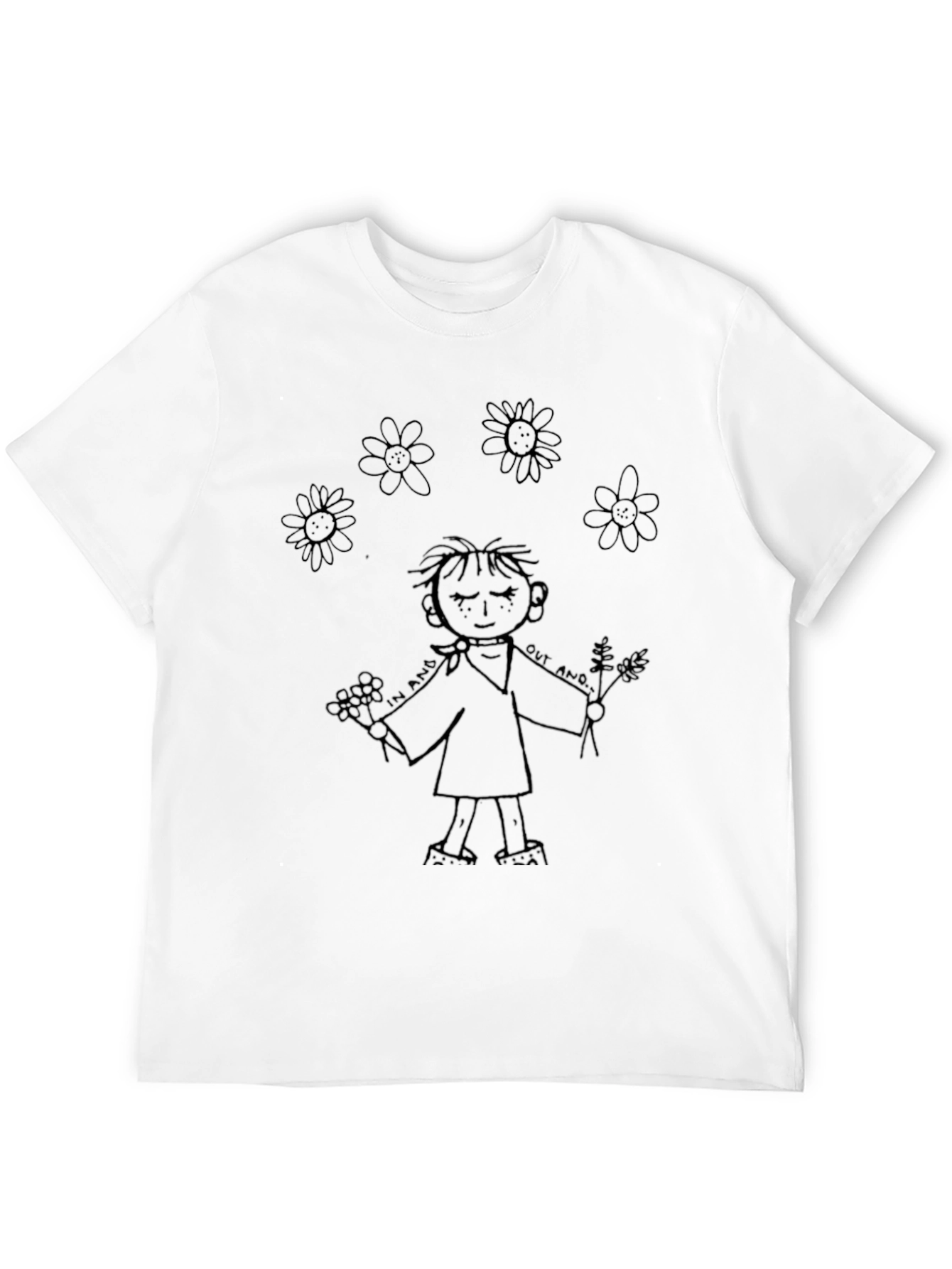 Whimsical Cartoon Graphic Black T-Shirt