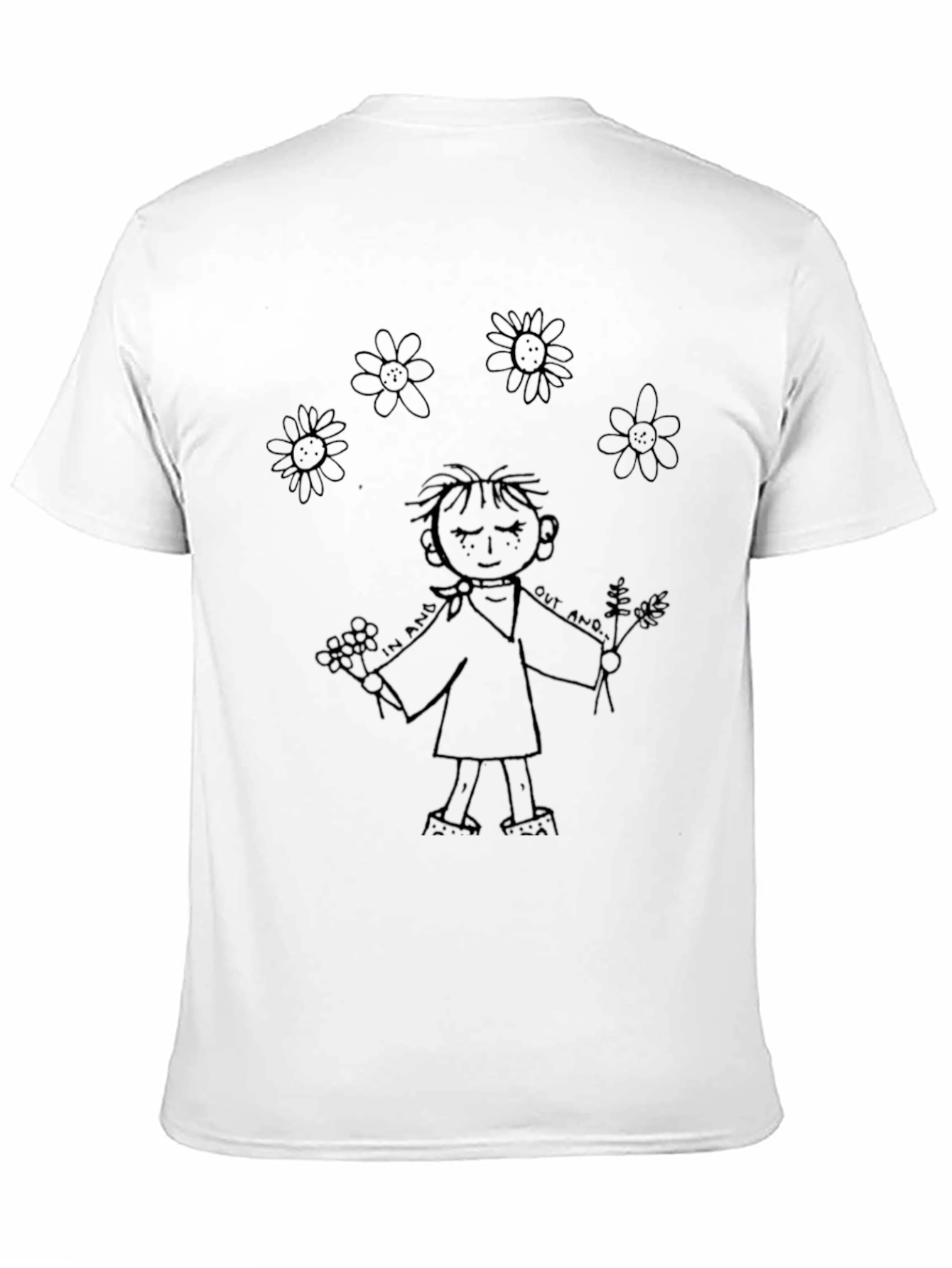 Whimsical Cartoon Graphic Black T-Shirt