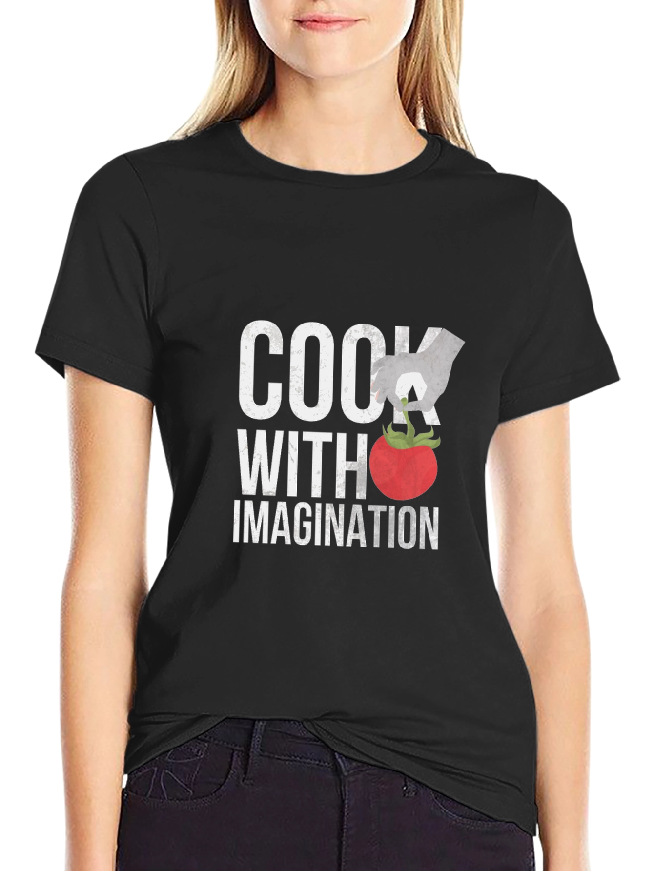 Cook With Imagination Black Graphic Tee