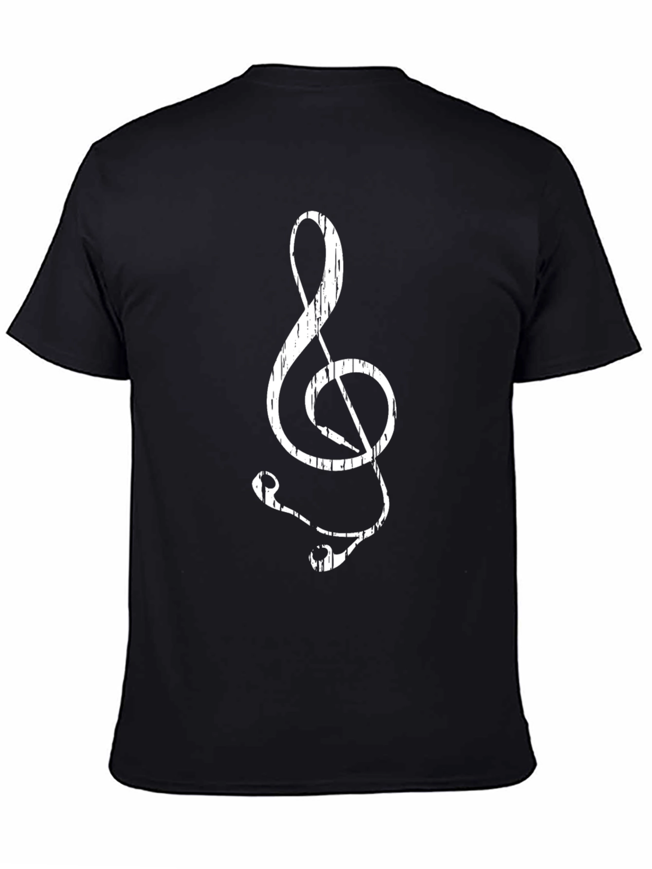Distressed Treble Clef Graphic T-Shirt