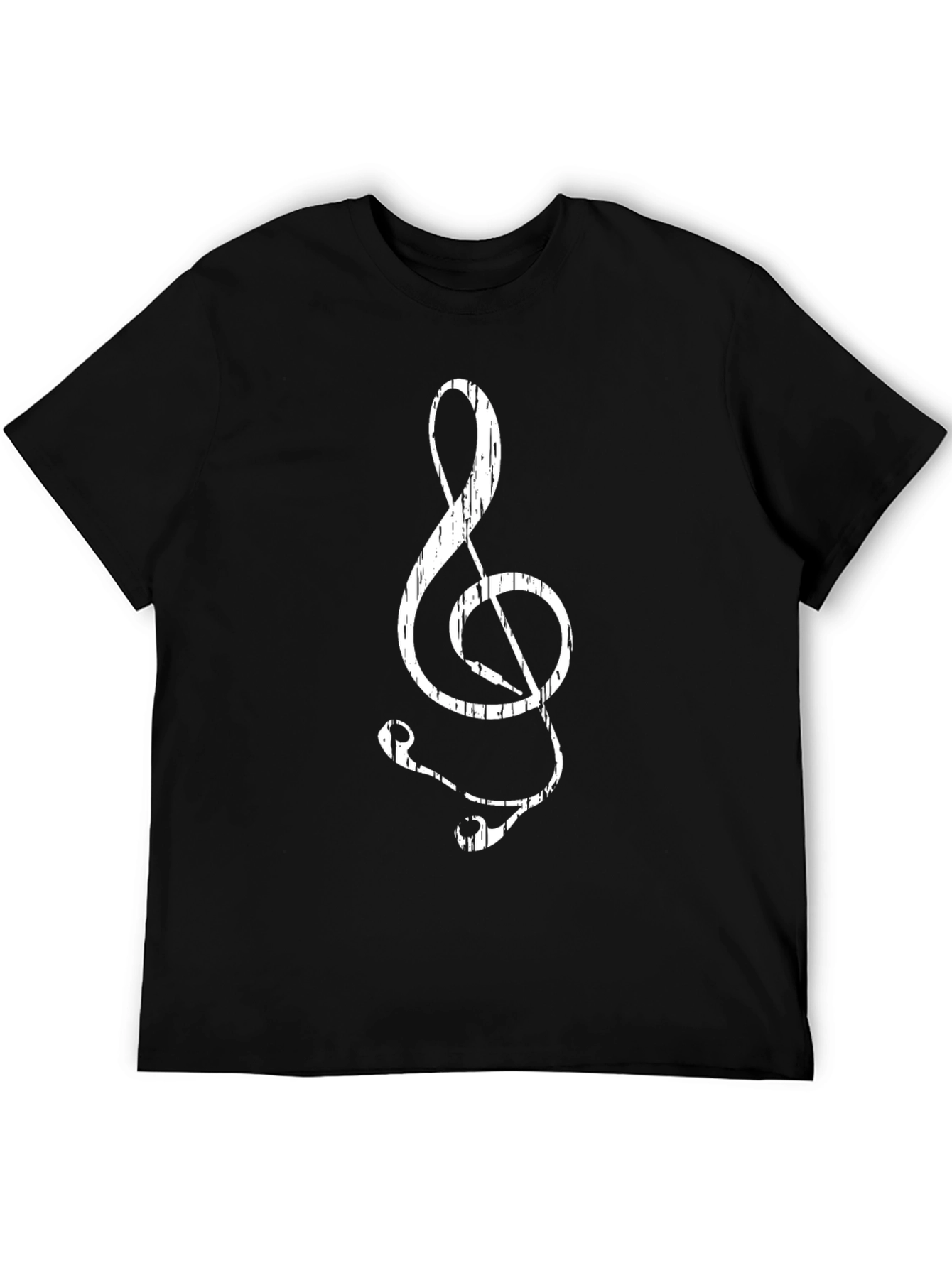 Distressed Treble Clef Graphic T-Shirt