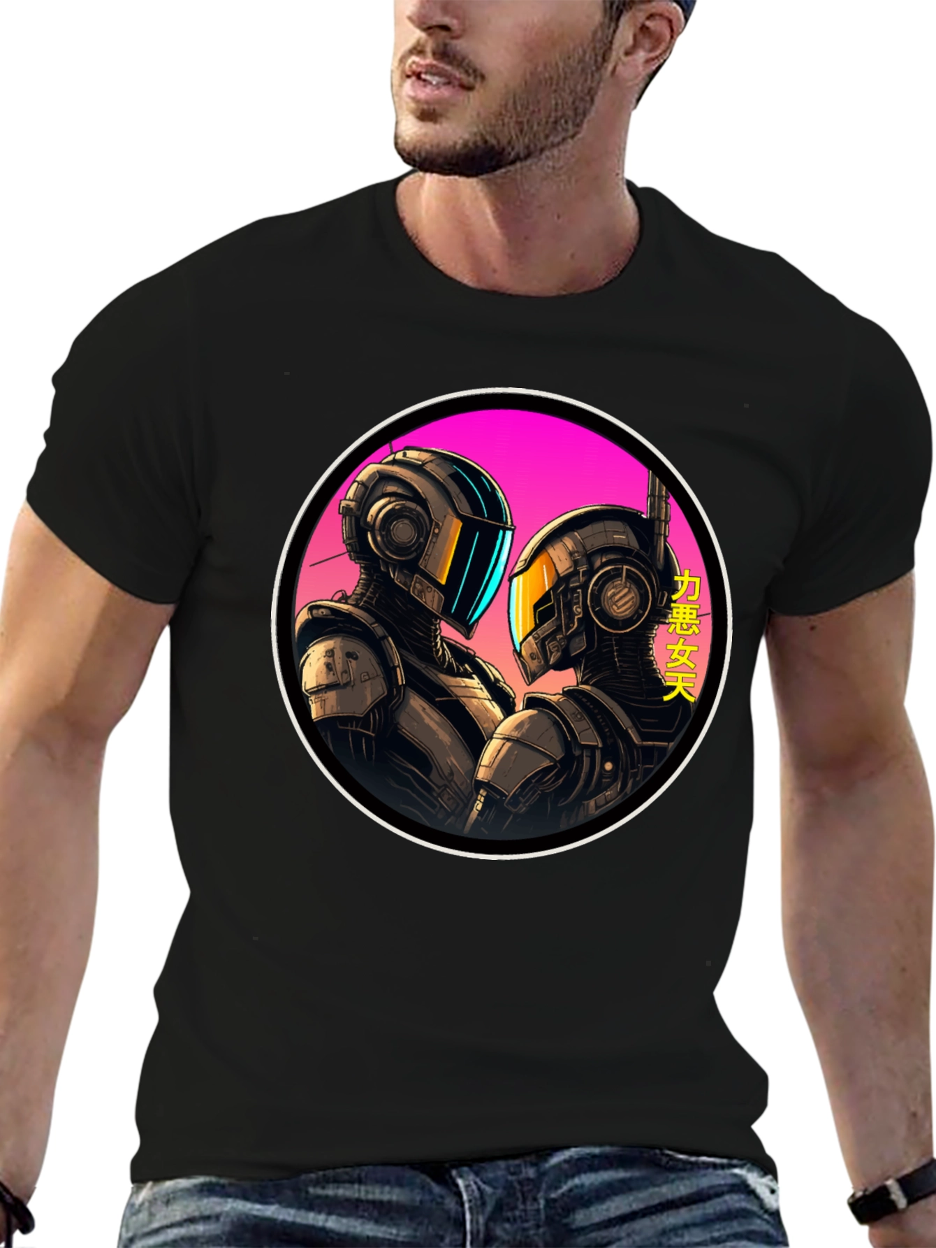 Cyberpunk Robots T-Shirt - Sci-Fi Graphic Tee
