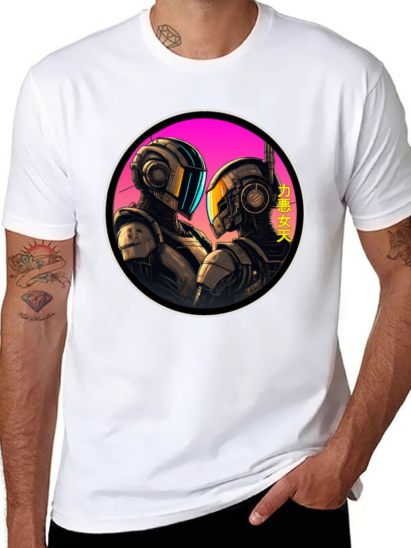 Cyberpunk Robots T-Shirt - Sci-Fi Graphic Tee
