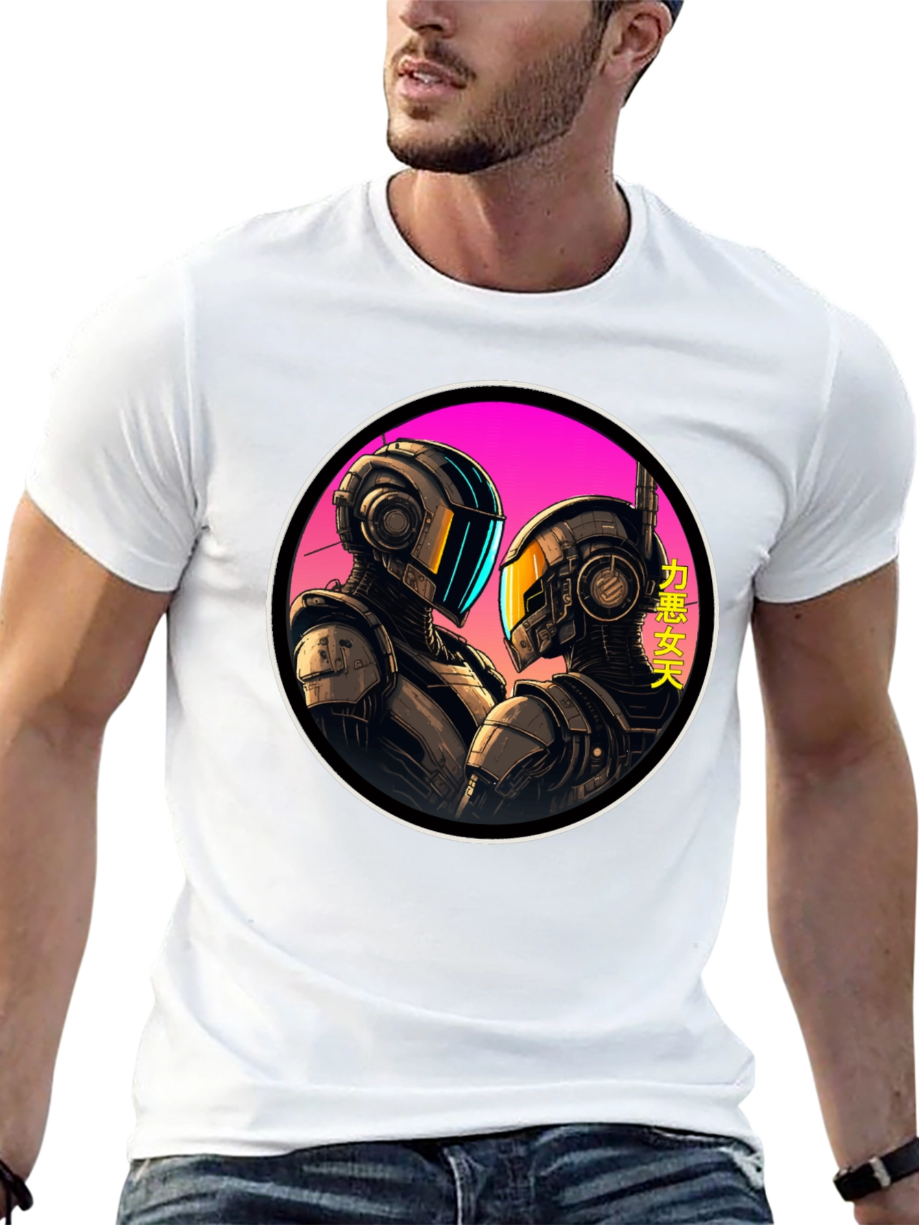Cyberpunk Robots T-Shirt - Sci-Fi Graphic Tee