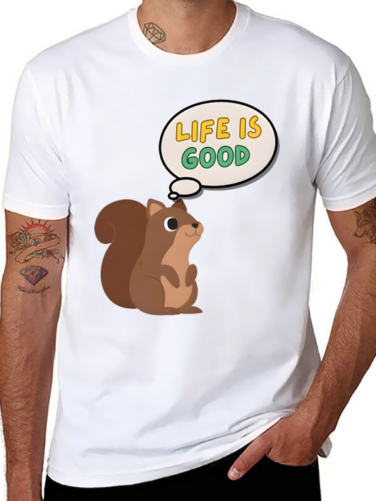 Life Is Good Squirrel Graphic Tee - Mens Black T-Shirt