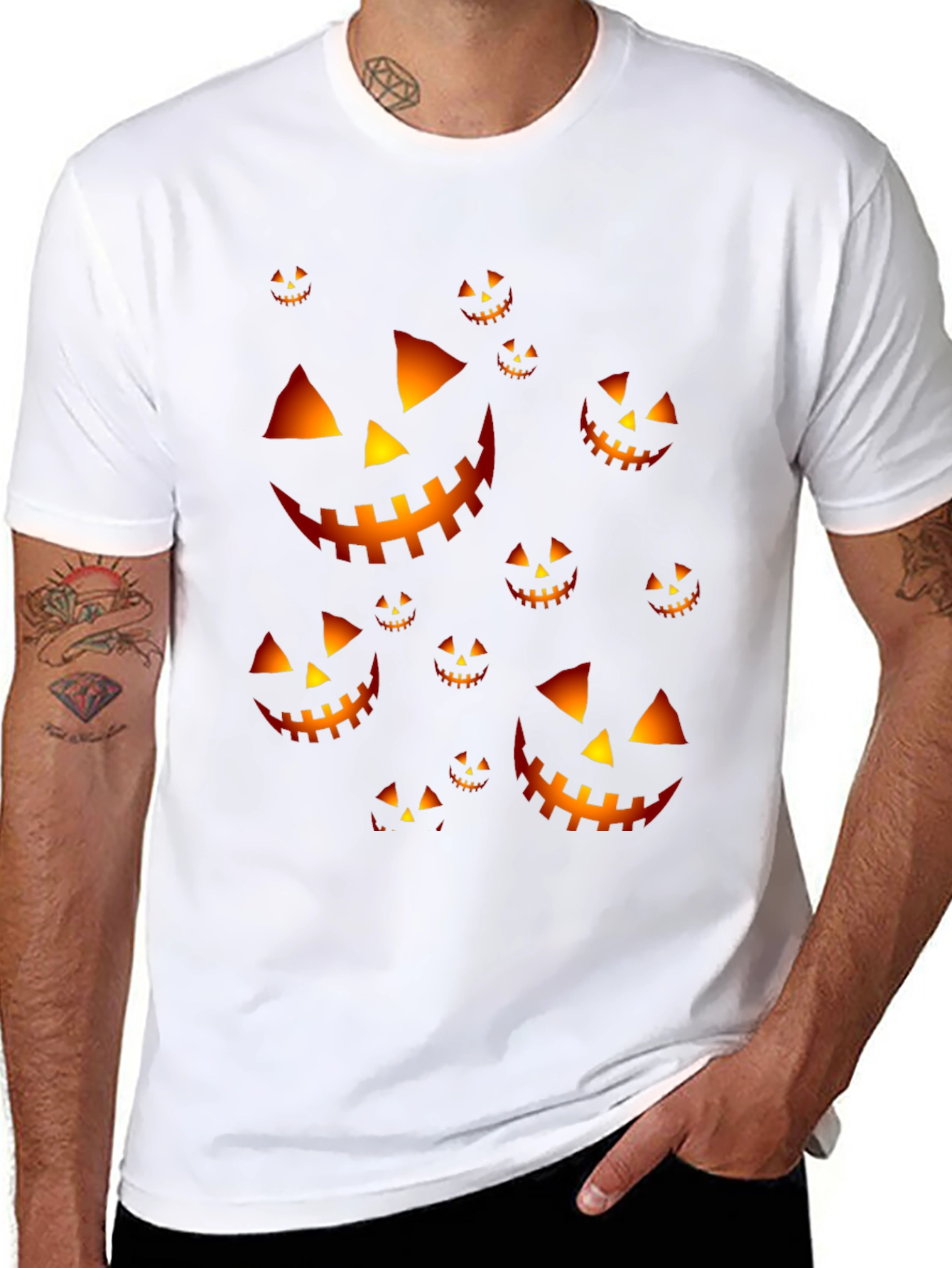 Halloween Pumpkin Face T-Shirt - Spooky Season