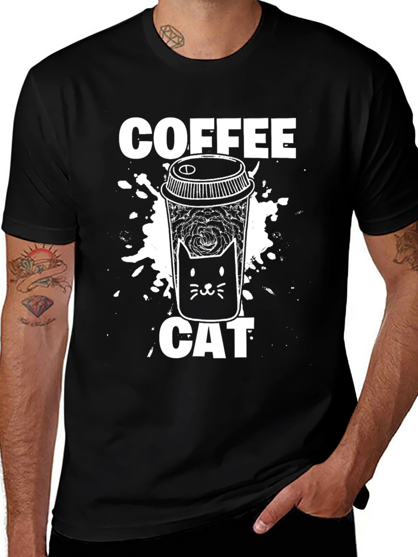 Coffee Cat Graphic T-Shirt