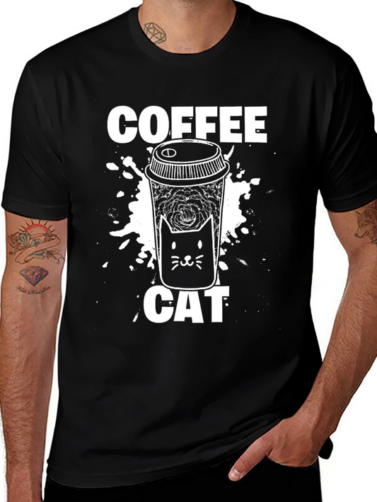 Coffee Cat Graphic T-Shirt