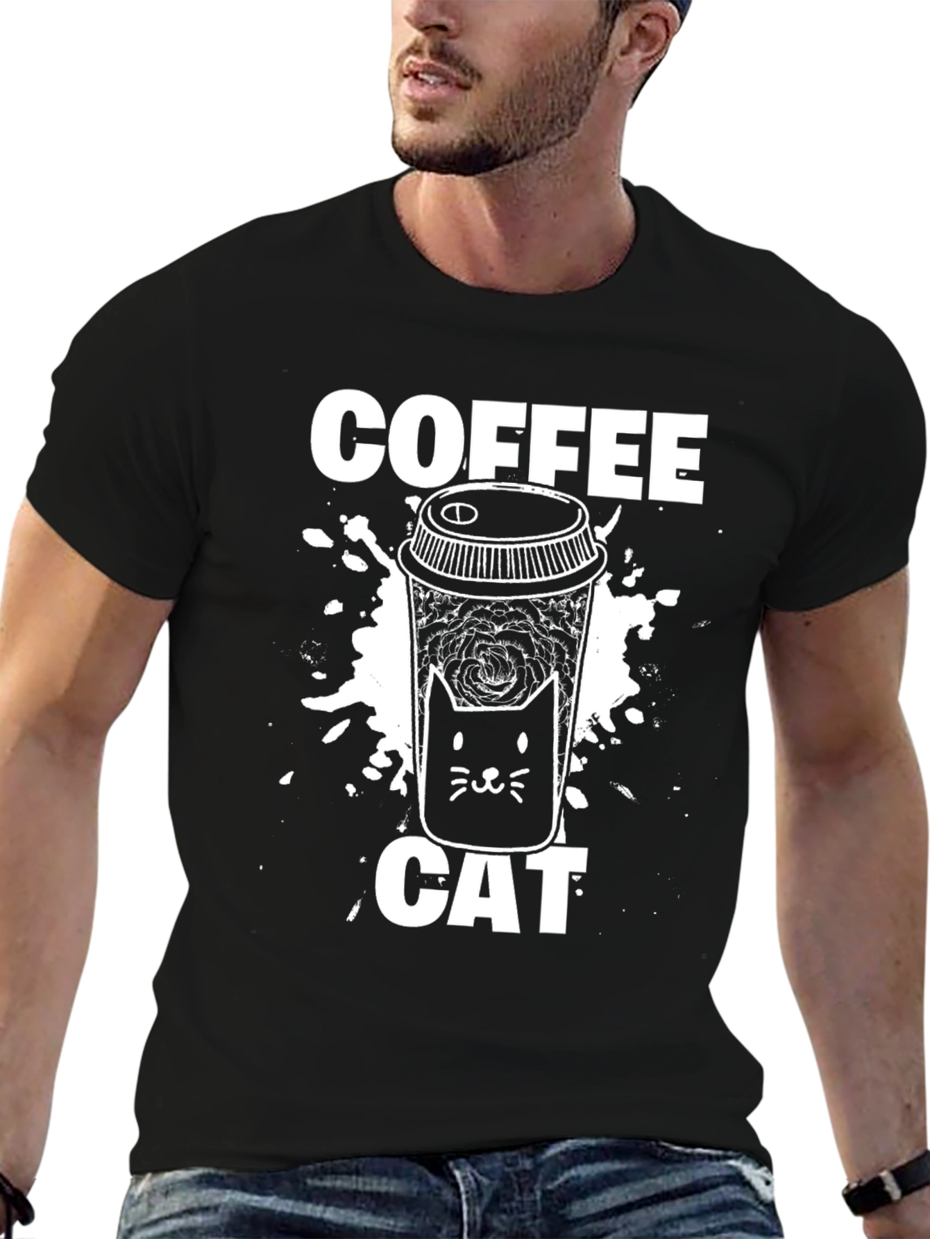 Coffee Cat Graphic T-Shirt