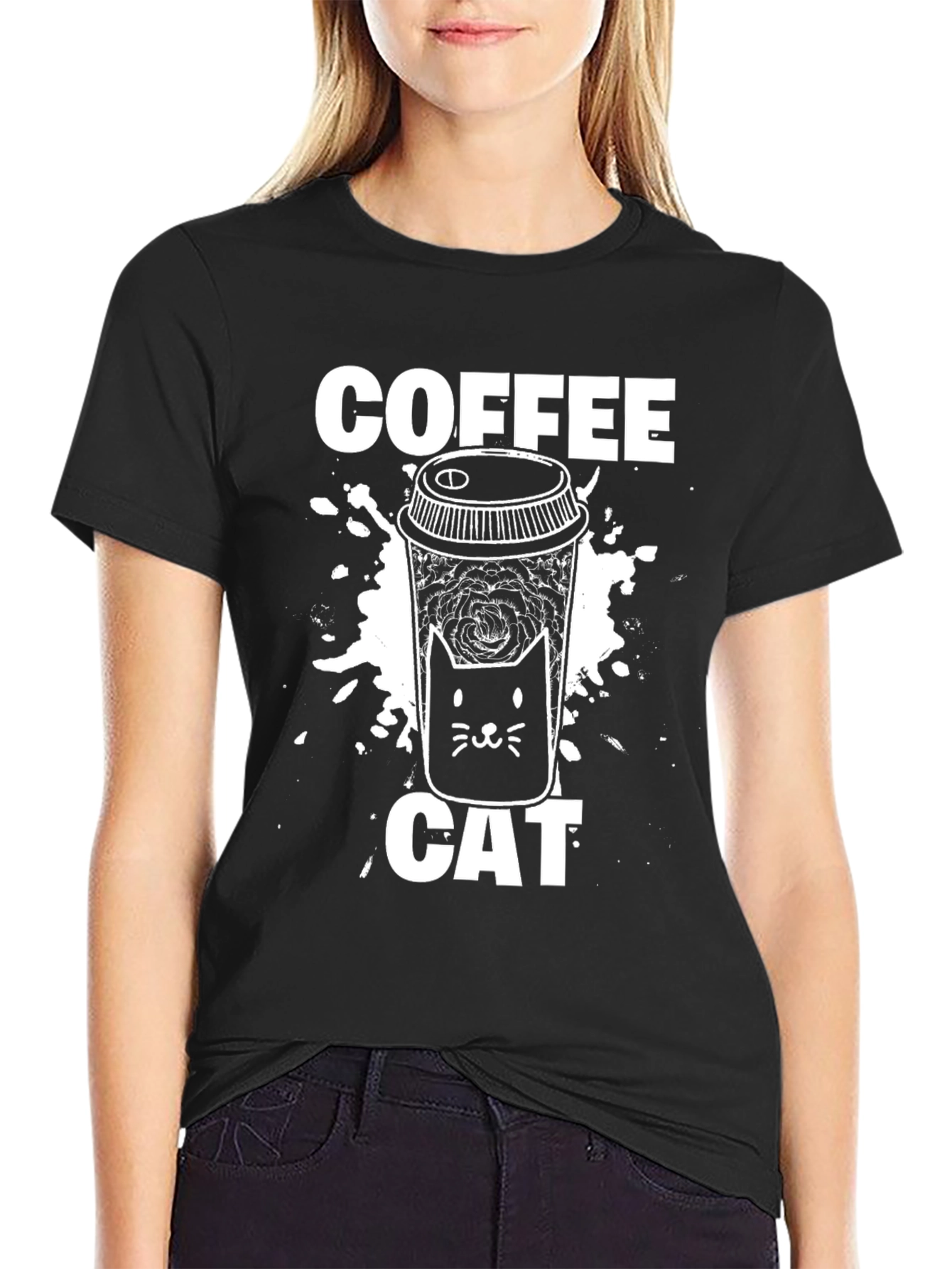 Coffee Cat Graphic T-Shirt