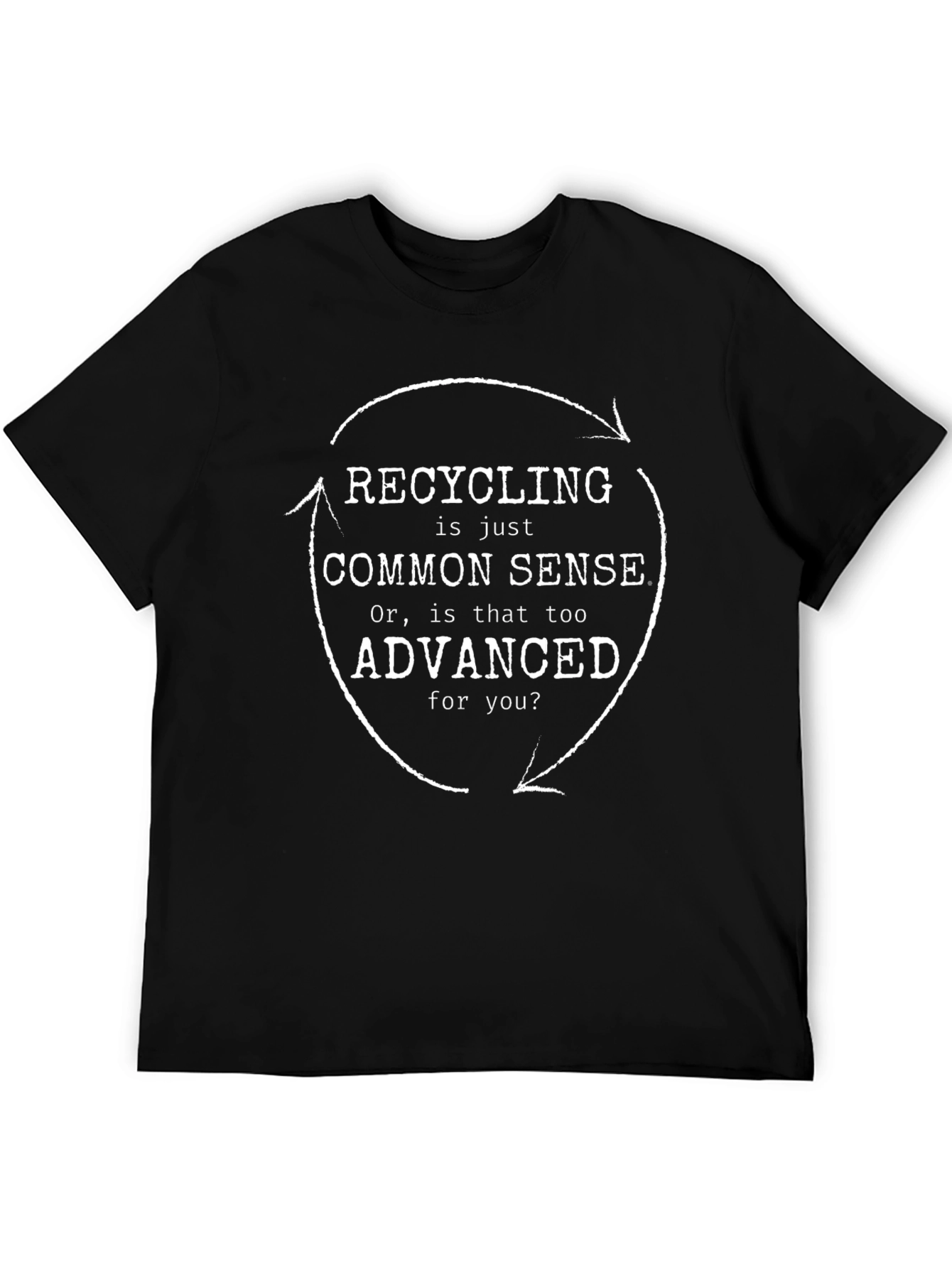 Recycling Common Sense Black Graphic T-Shirt