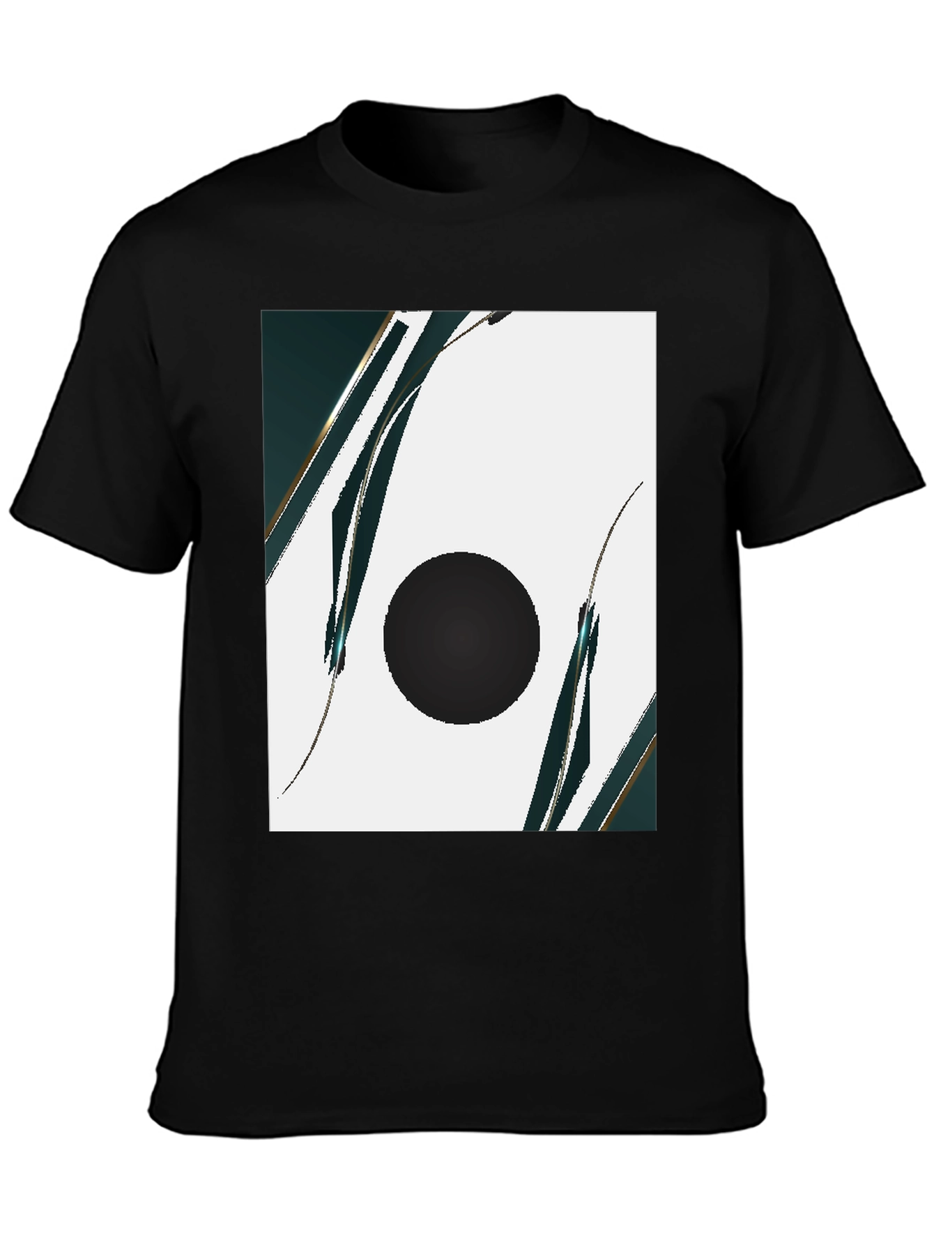 Modern Abstract Graphic Black T-Shirt