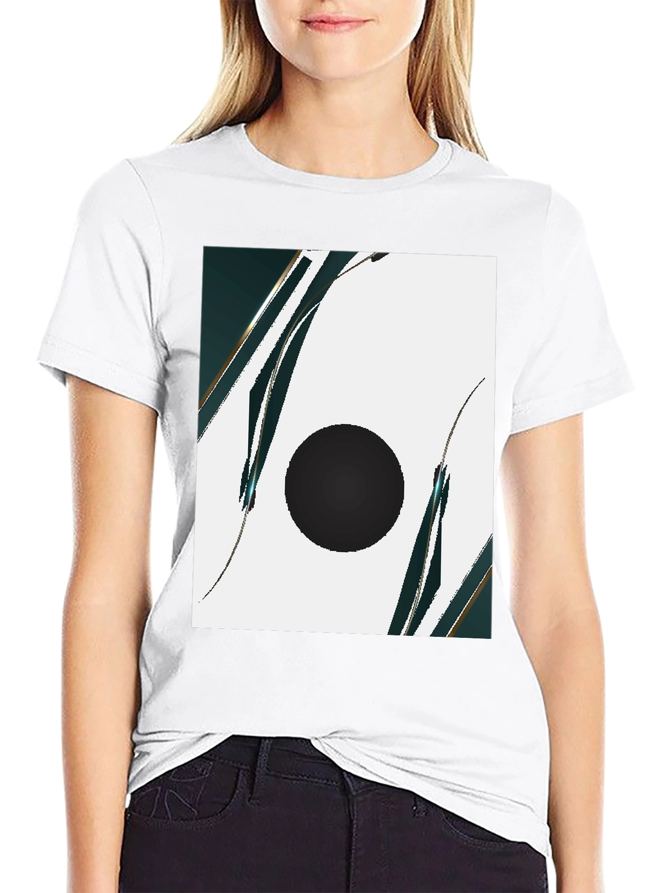 Modern Abstract Graphic Black T-Shirt