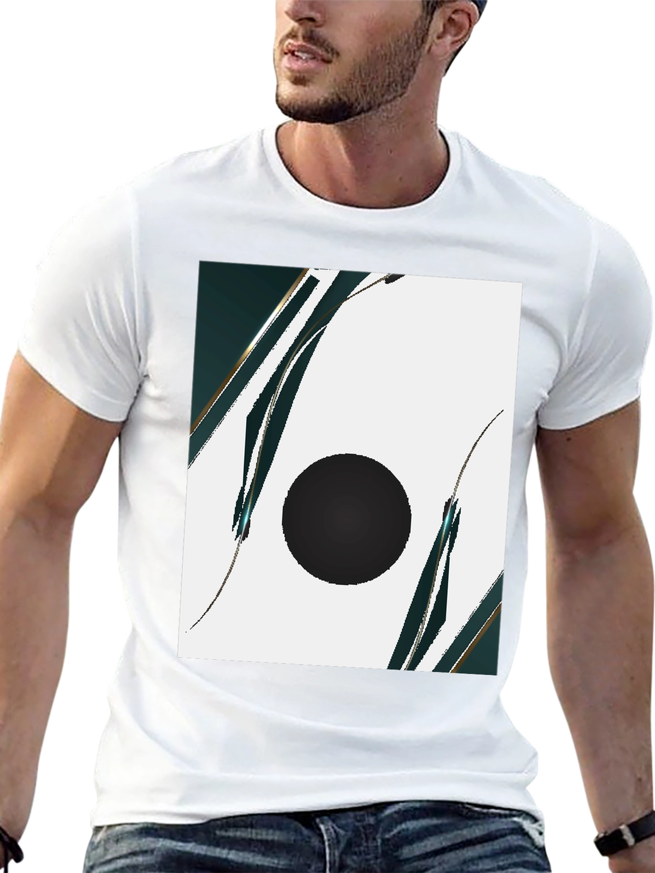 Modern Abstract Graphic Black T-Shirt