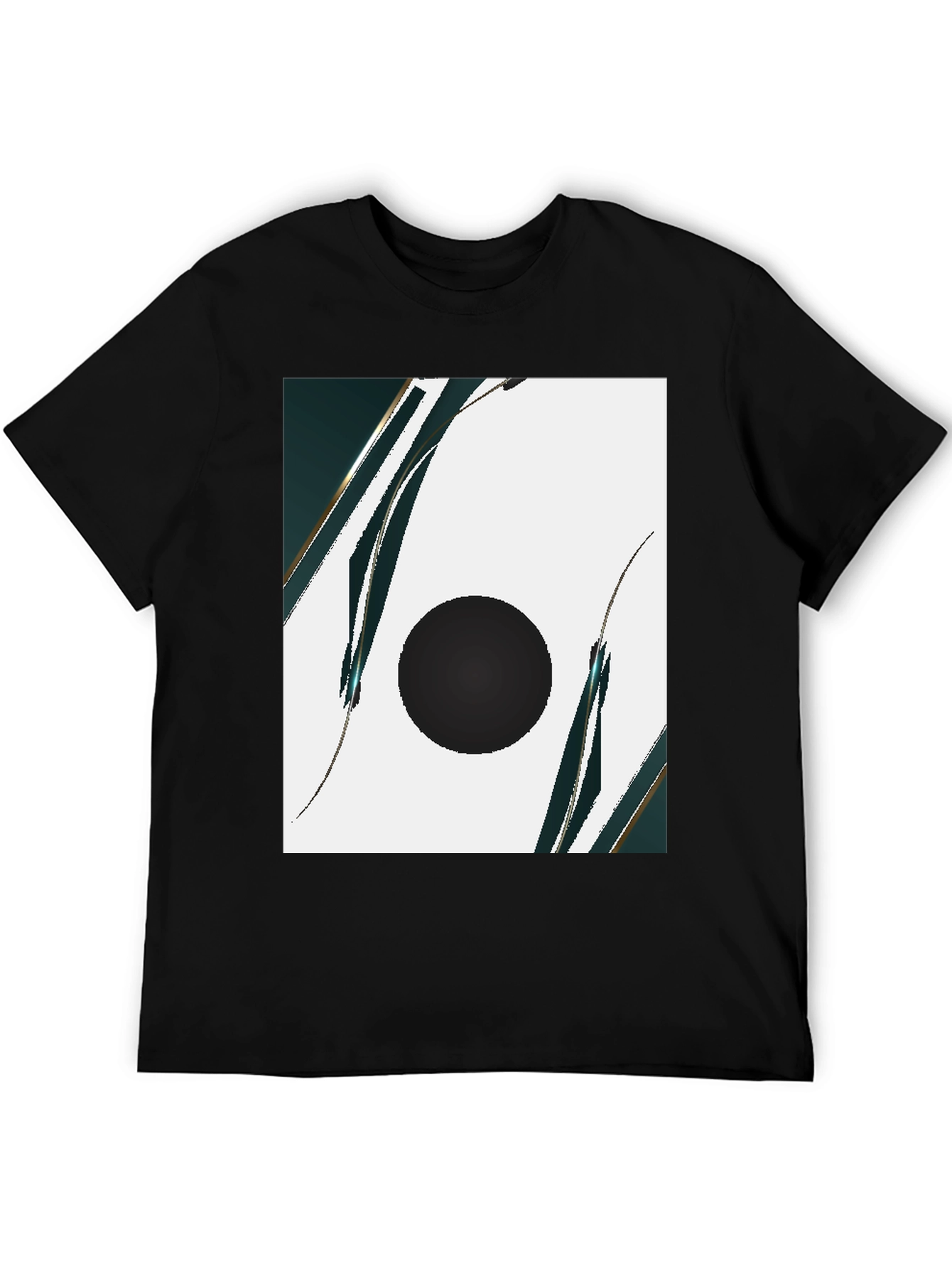 Modern Abstract Graphic Black T-Shirt
