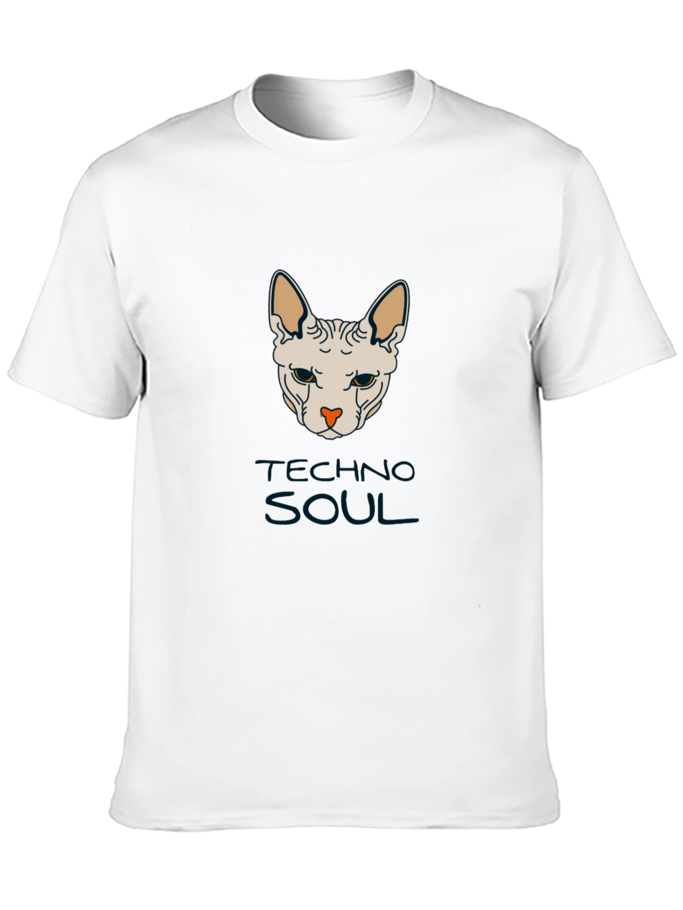 Techno Soul Sphynx Cat Graphic Tee - Black