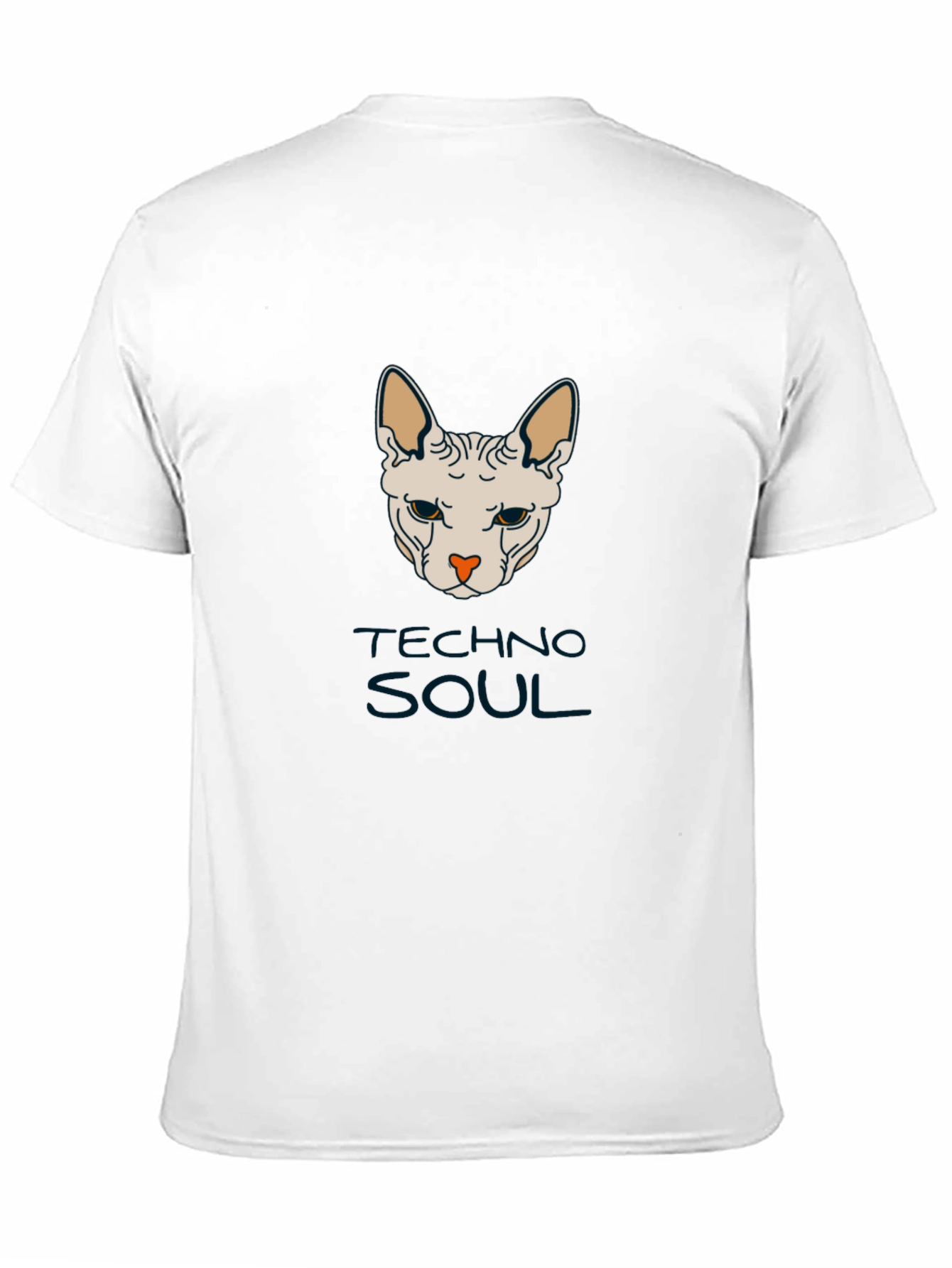 Techno Soul Sphynx Cat Graphic Tee - Black