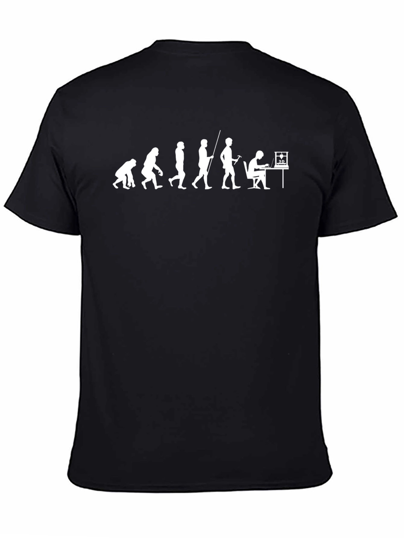 Evolution of 3D Printing Black T-Shirt