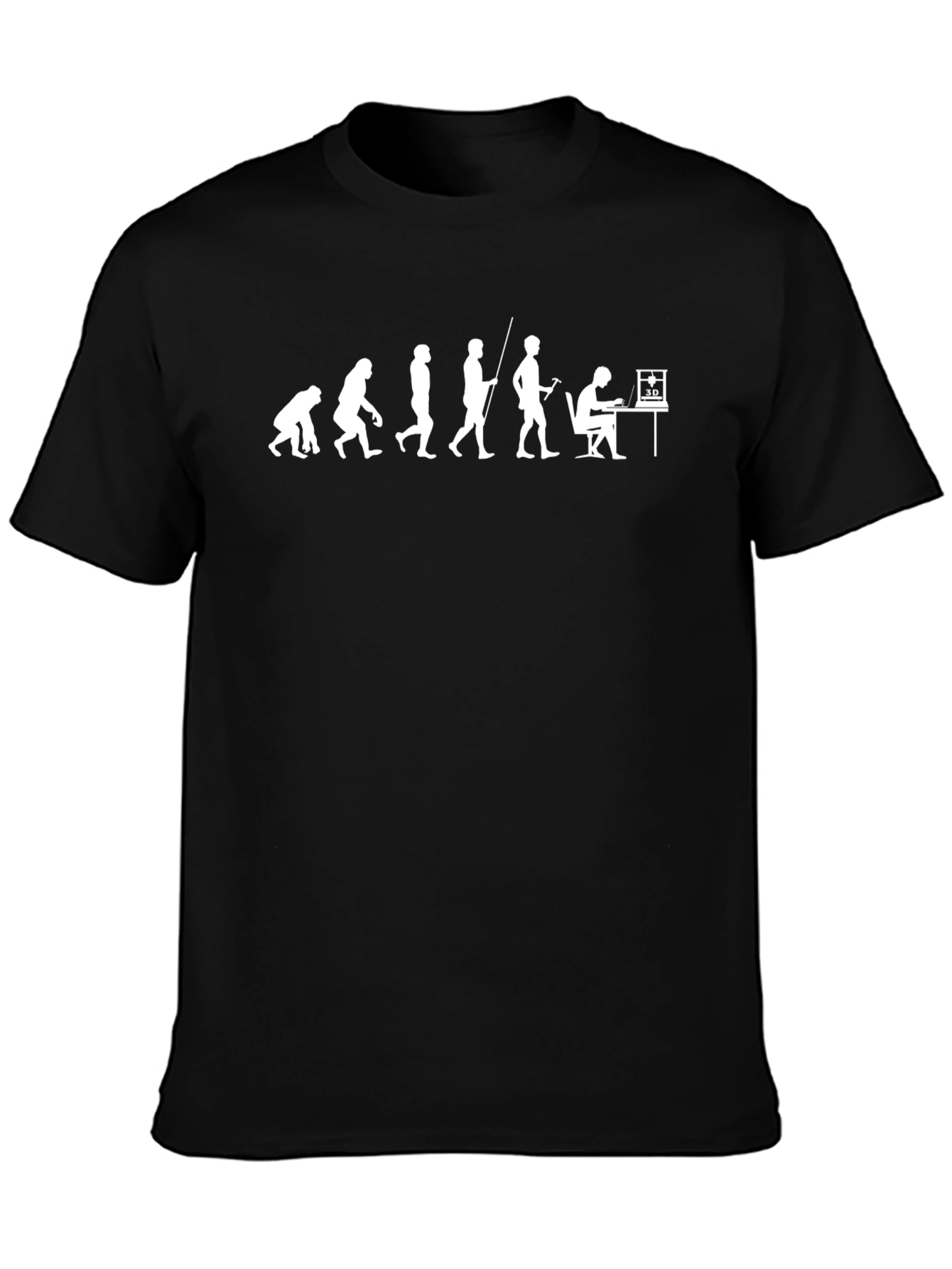 Evolution of 3D Printing Black T-Shirt
