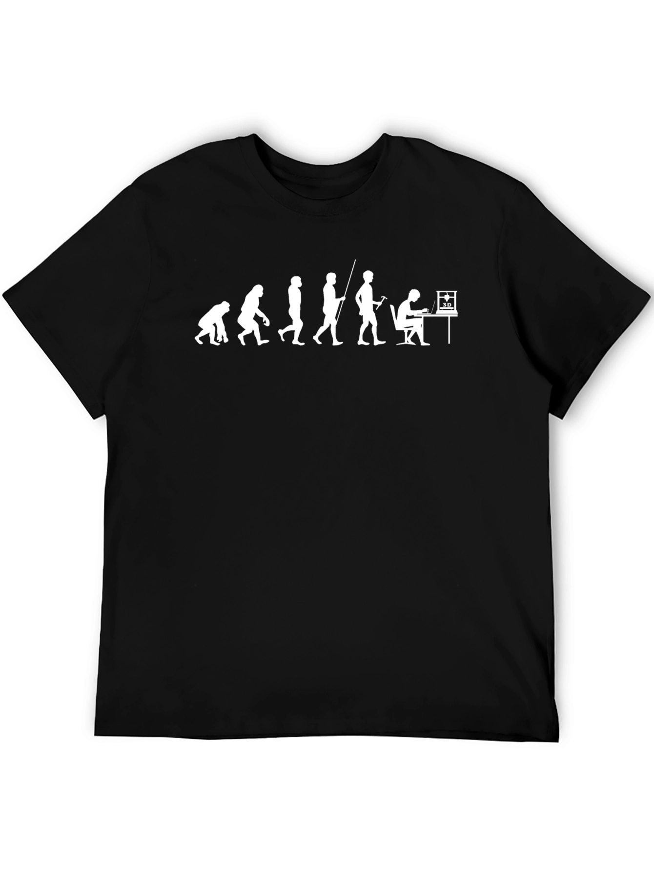 Evolution of 3D Printing Black T-Shirt