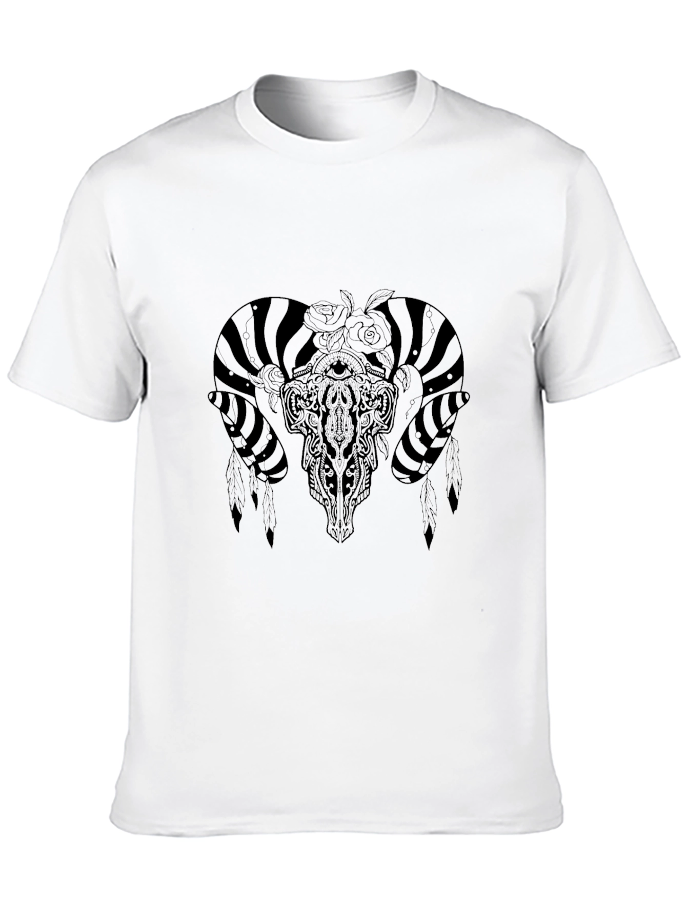 Ram Skull Graphic Black T-Shirt