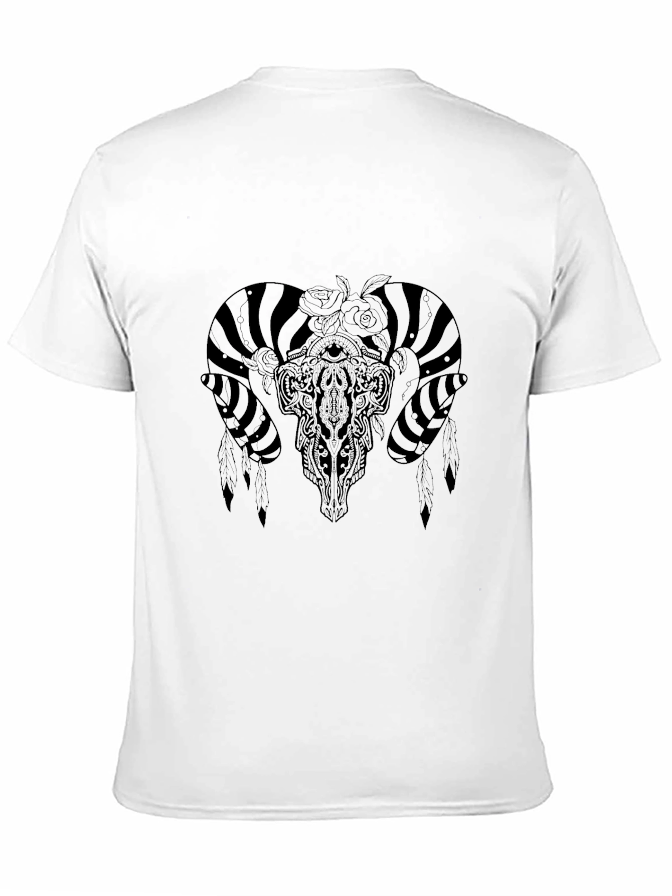 Ram Skull Graphic Black T-Shirt