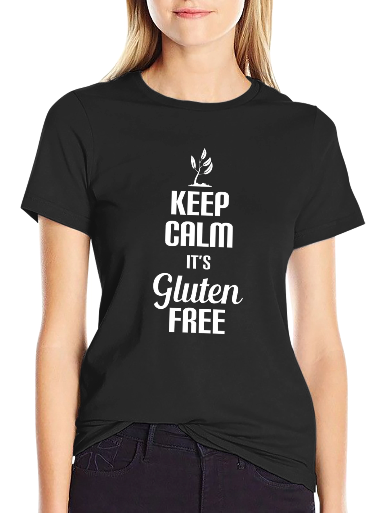 Keep Calm Its Gluten Free Black T-Shirt