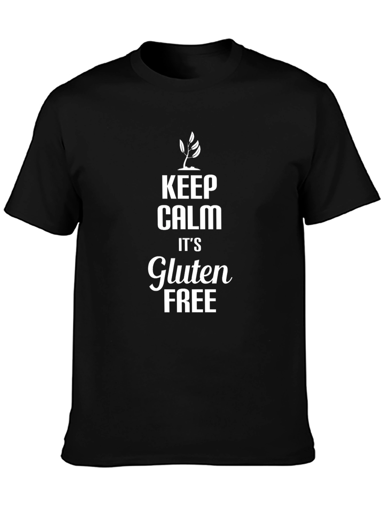 Keep Calm Its Gluten Free Black T-Shirt