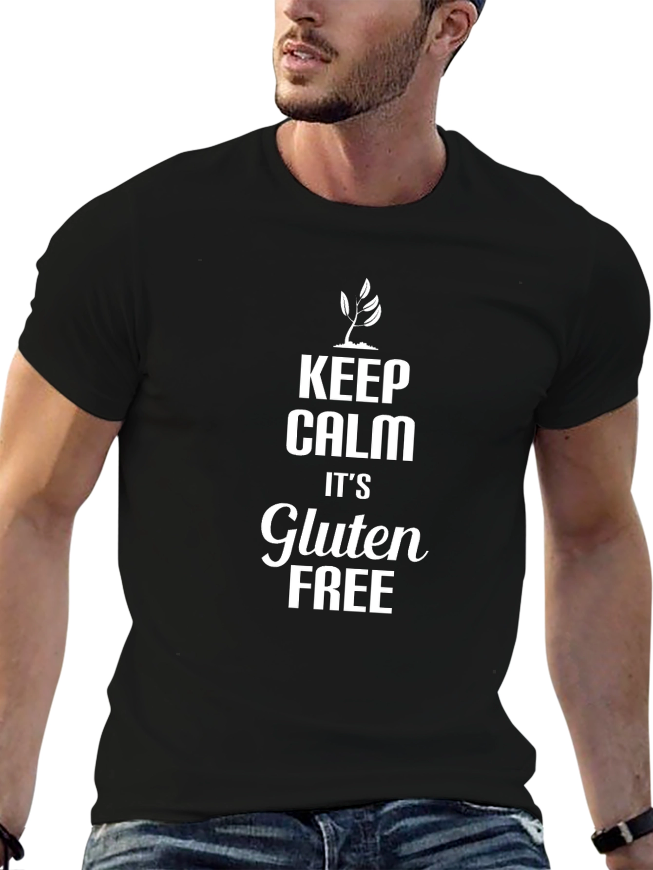 Keep Calm Its Gluten Free Black T-Shirt