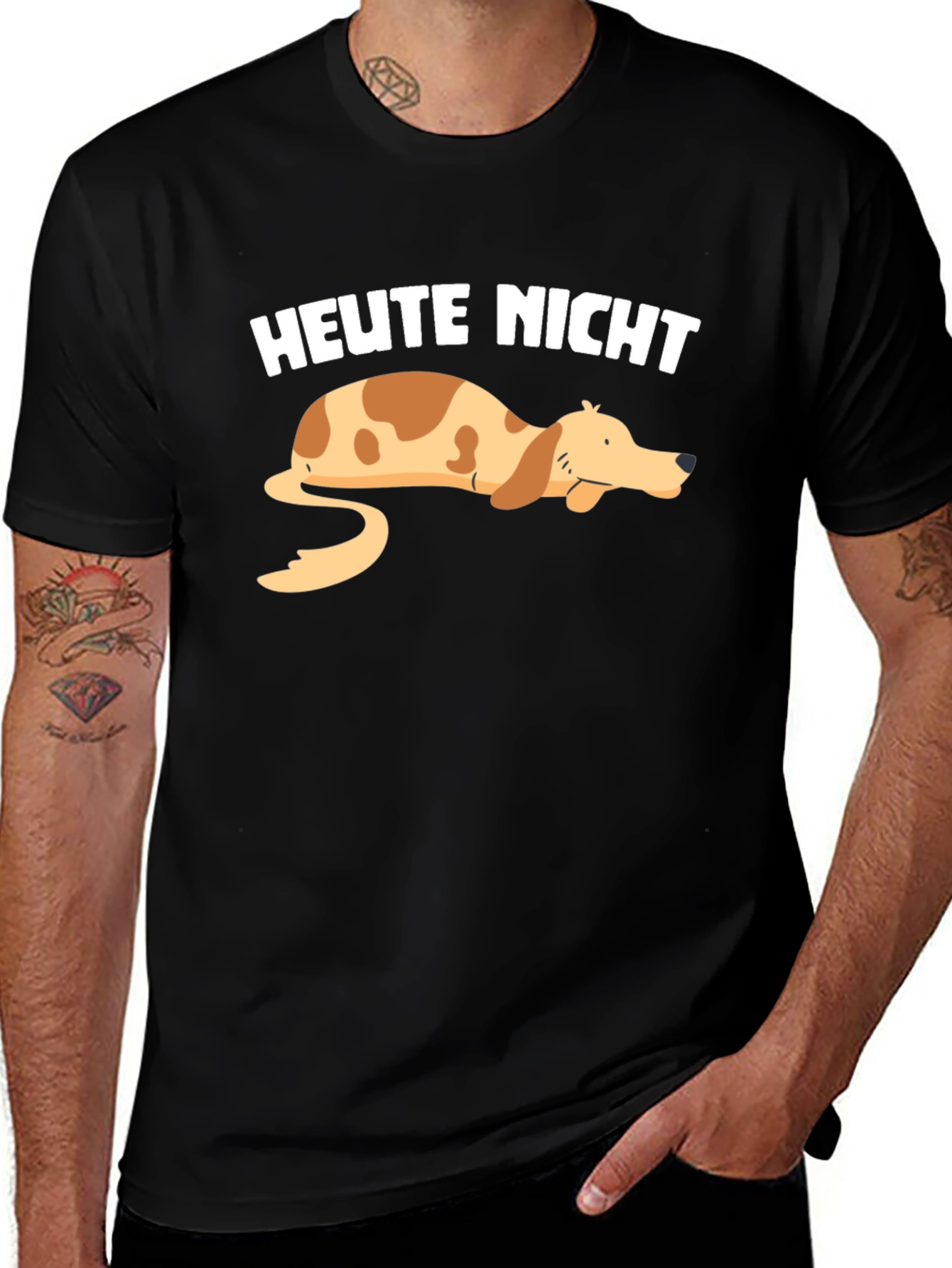 Heute Nicht Lazy Dog Graphic T-Shirt