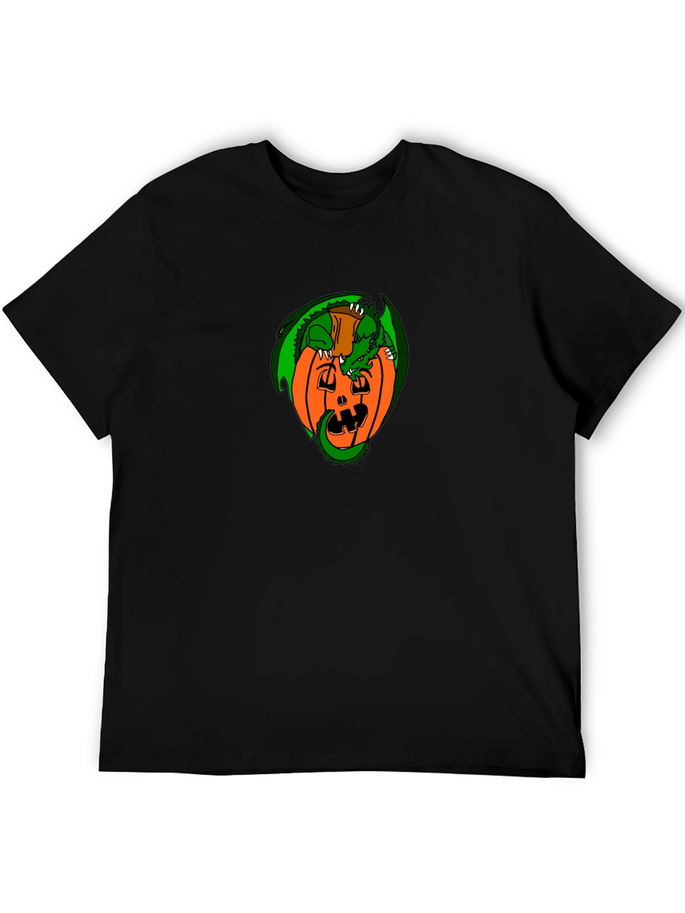 Dragon on Pumpkin Graphic T-Shirt - Halloween Style