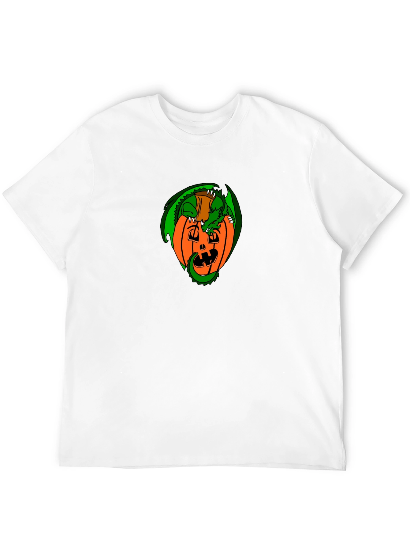 Dragon on Pumpkin Graphic T-Shirt - Halloween Style