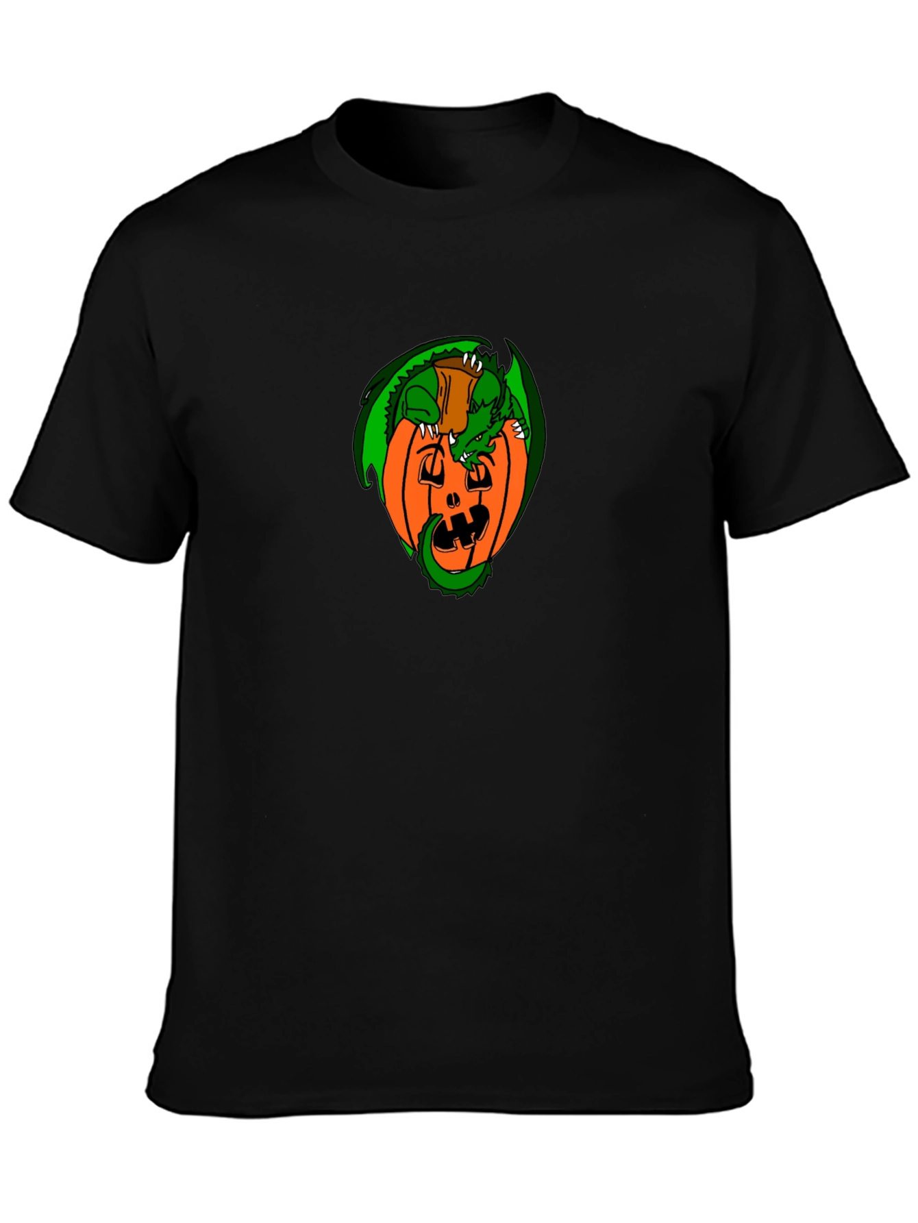 Dragon on Pumpkin Graphic T-Shirt - Halloween Style