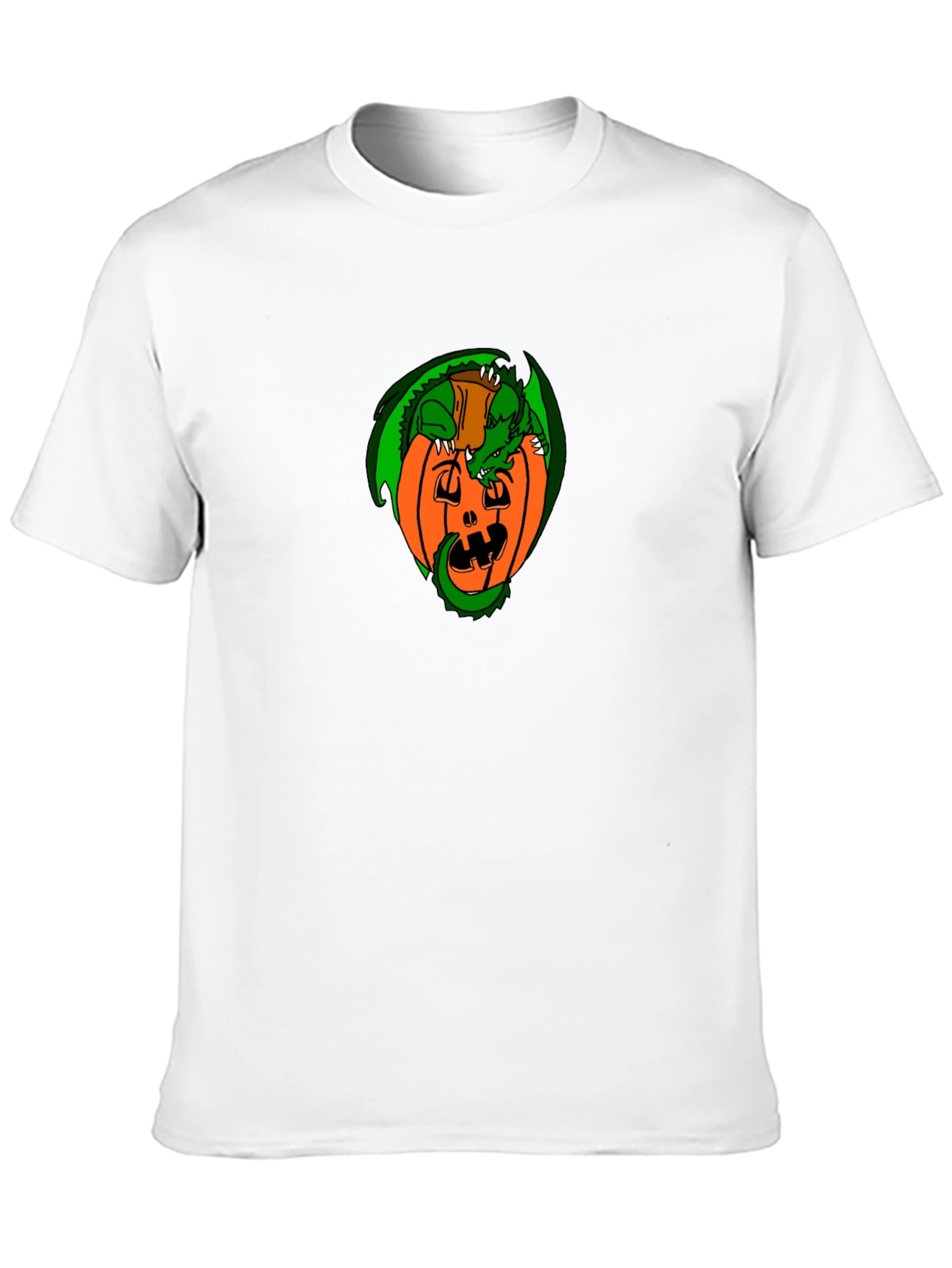 Dragon on Pumpkin Graphic T-Shirt - Halloween Style
