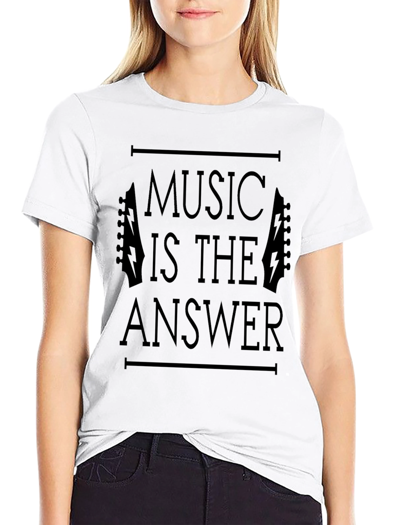 Music is the Answer Graphic Tee - Black